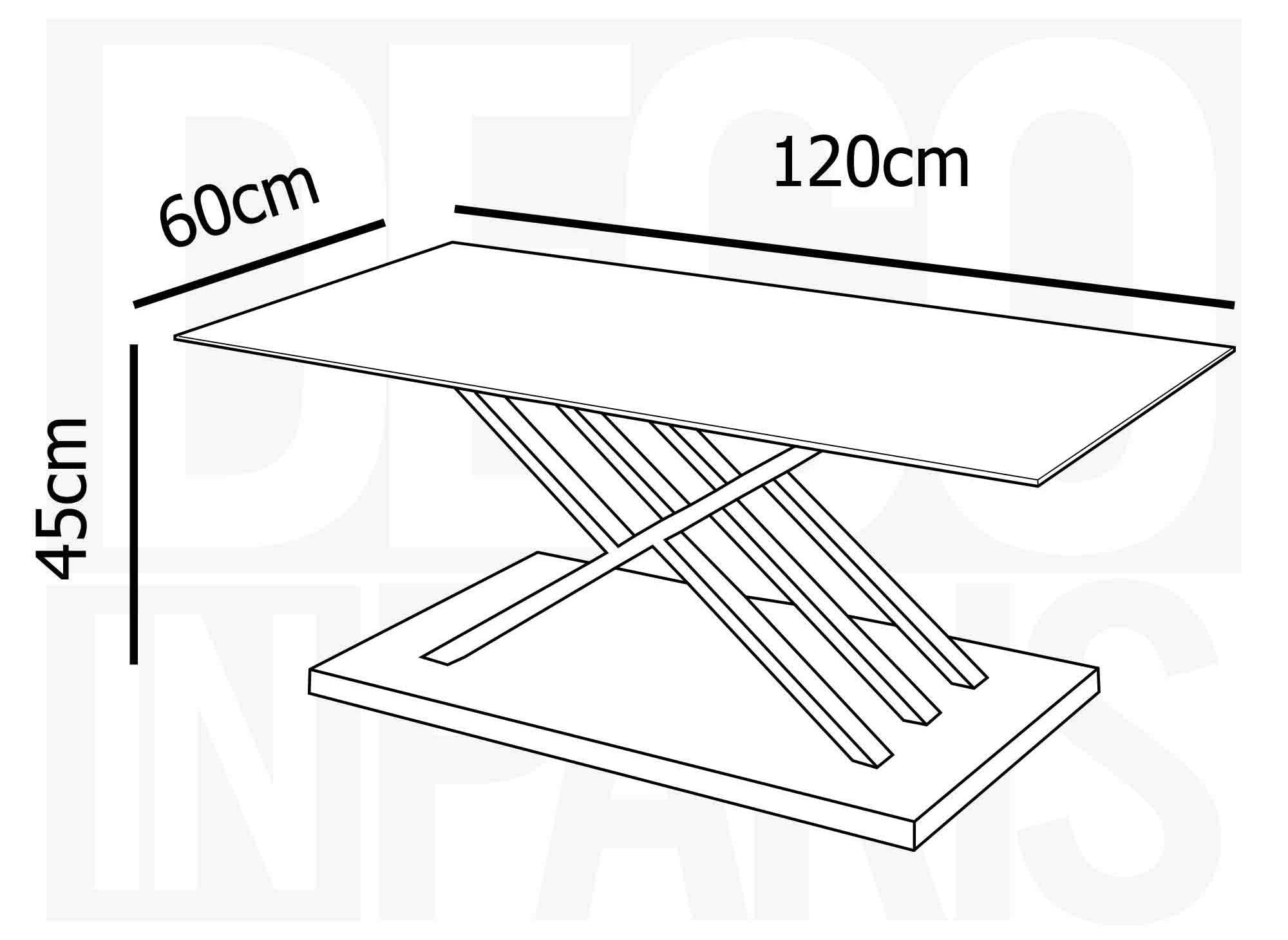 Mesa de centro rectangular de diseño NELLA con patas geométricas plateadas