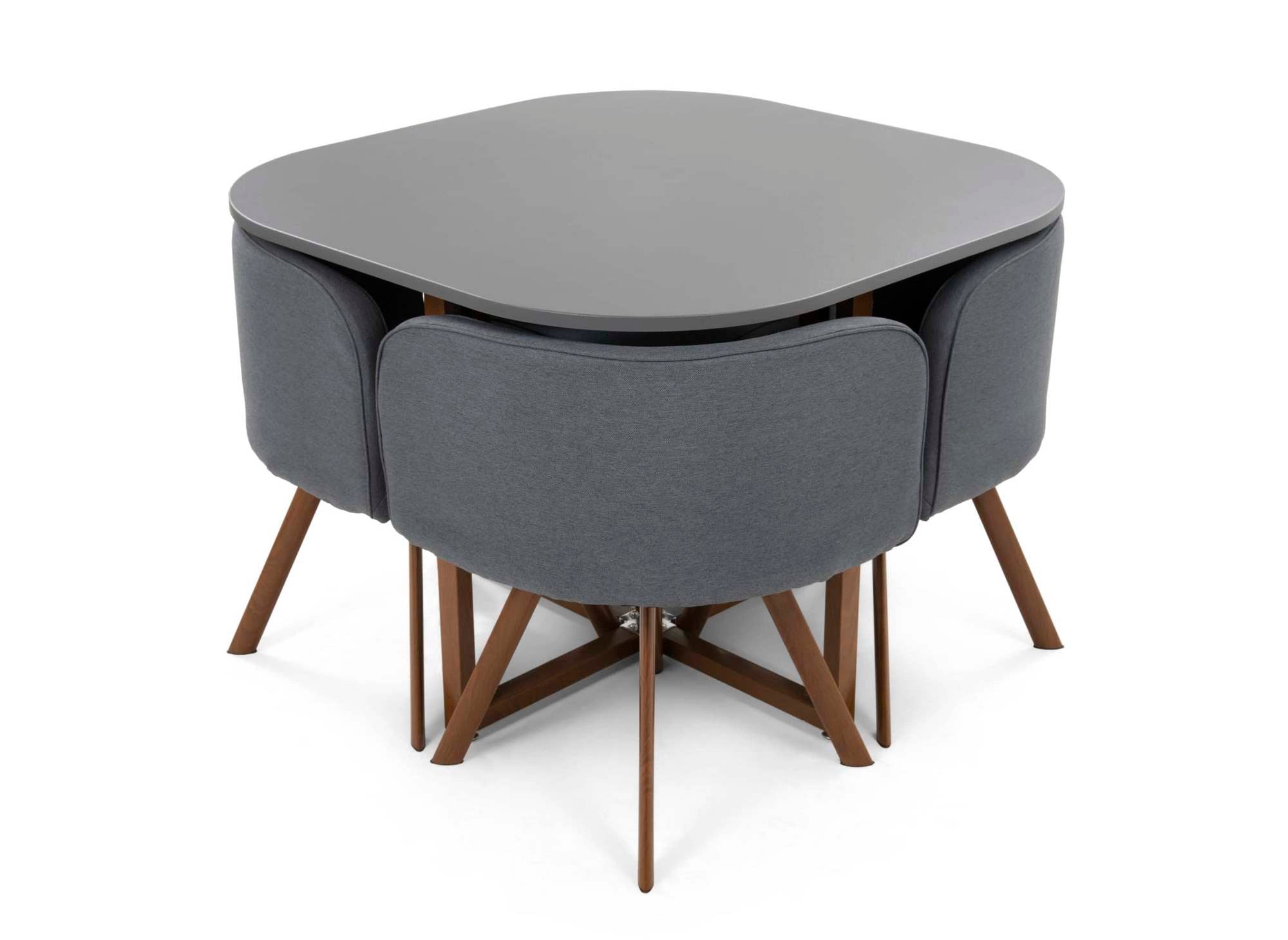 Juego de mesa y 4 sillas apilables FLEN gris