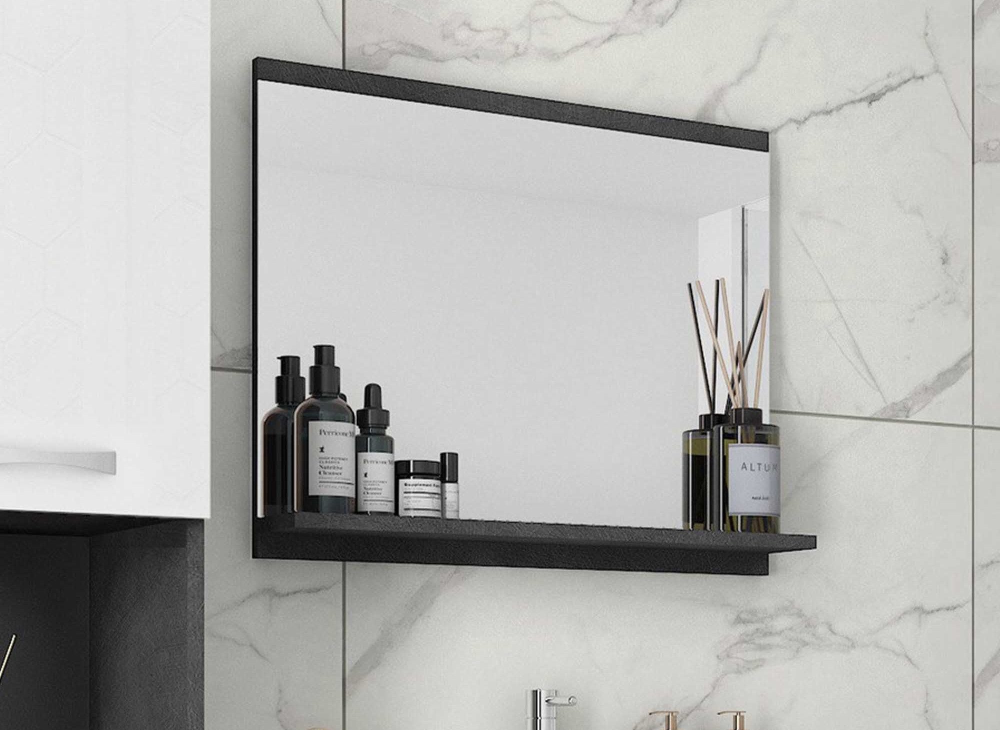 Conjunto de muebles de baño de diseño suspendidos HARMONY - Gris oscuro y blanco