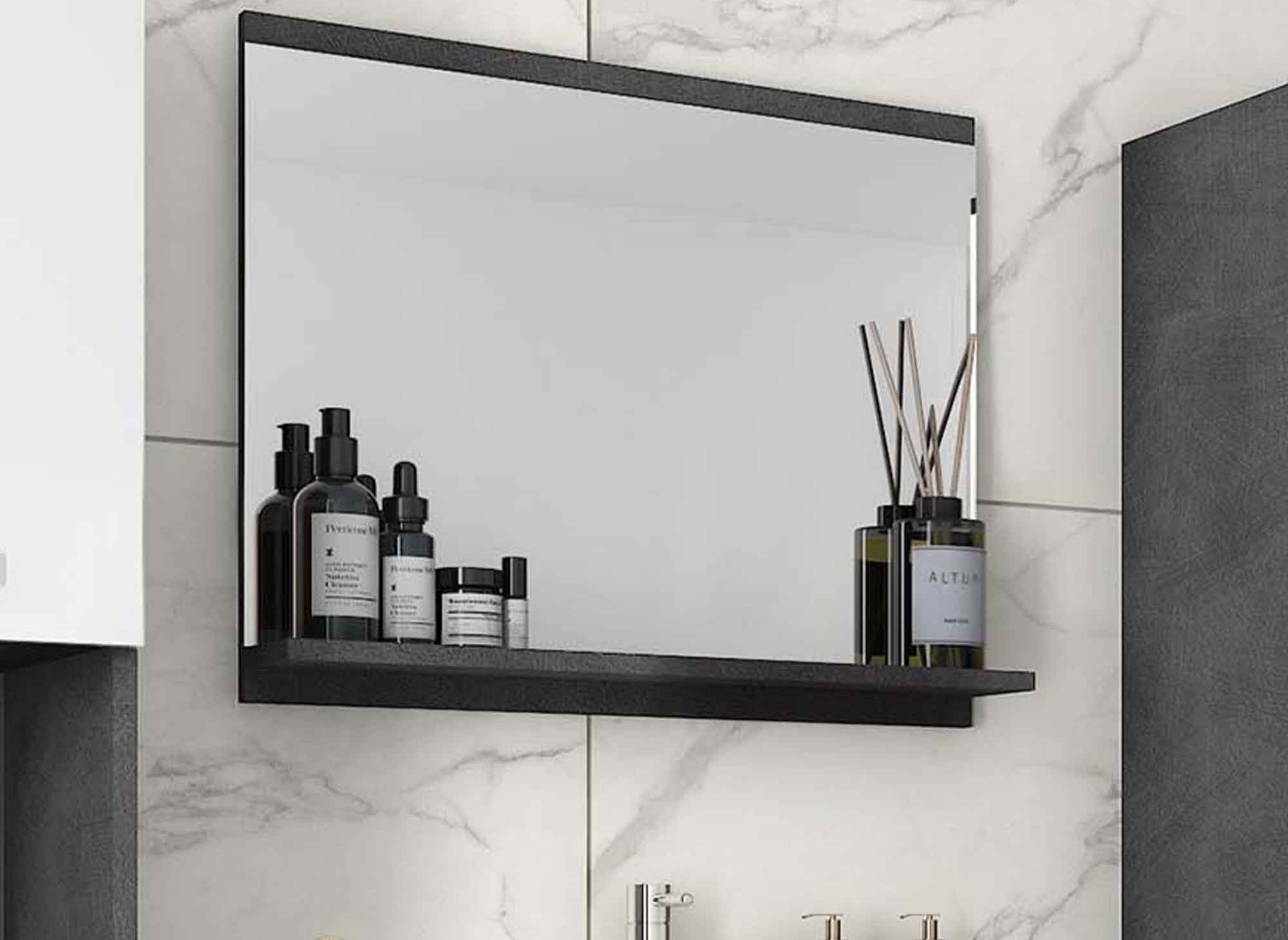 Conjunto de muebles de baño de pared HARMONY XL - Gris oscuro y blanco