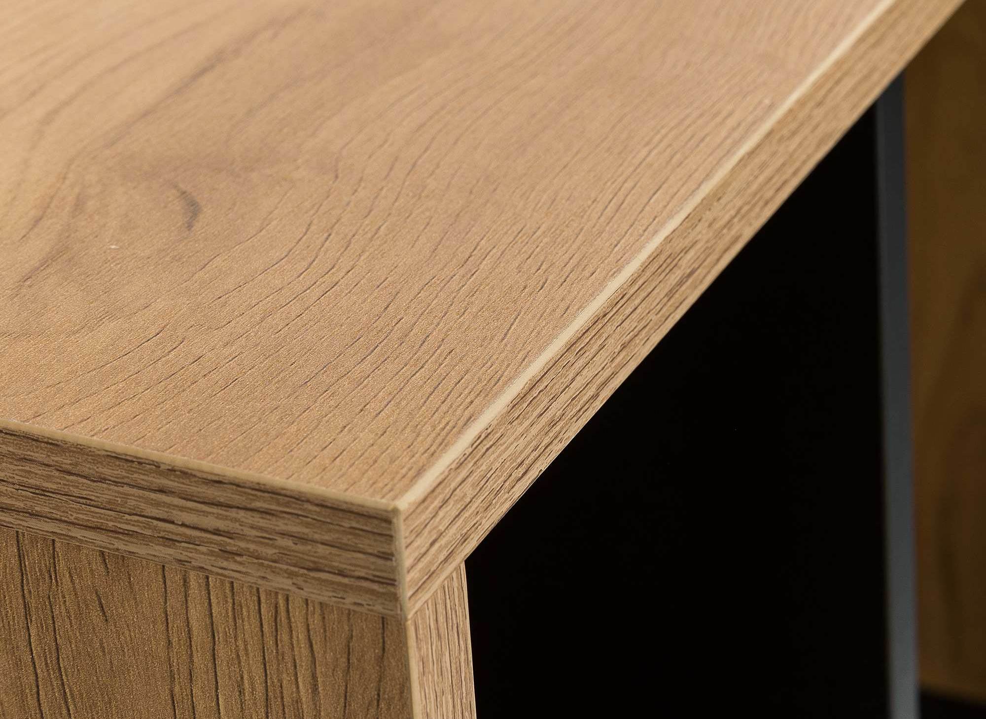 Librería de diseño OFELIA en madera negra y roble con 6 nichos