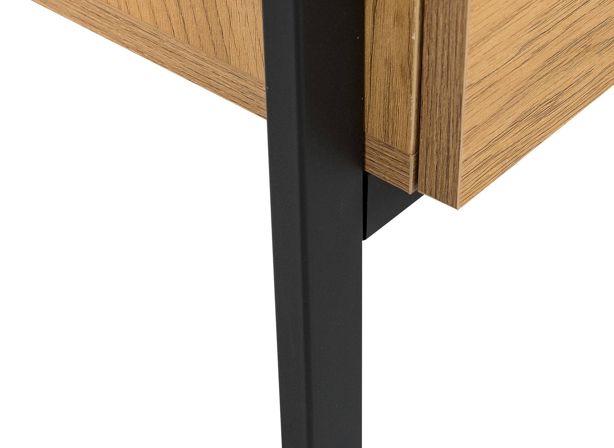 Mueble de entrada GLENN con estante y 2 cajones en madera y metal