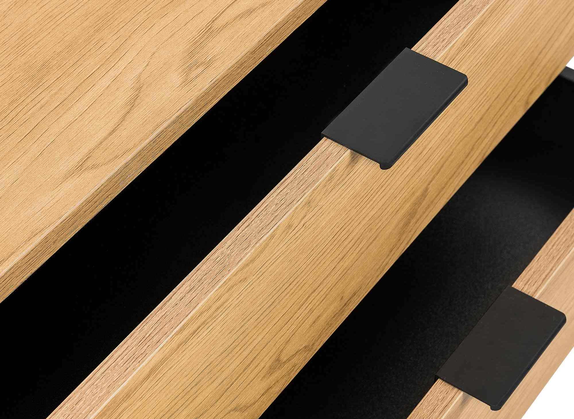 Mueble de entrada GLENN con armario con espejo y 2 cajones en madera y metal.