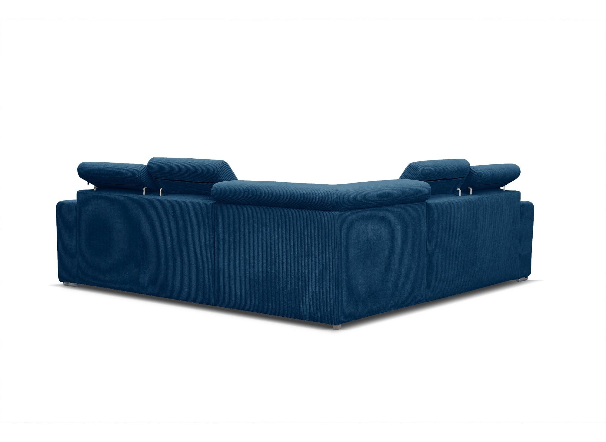 Sofá esquinero convertible y reversible MERYL en pana azul