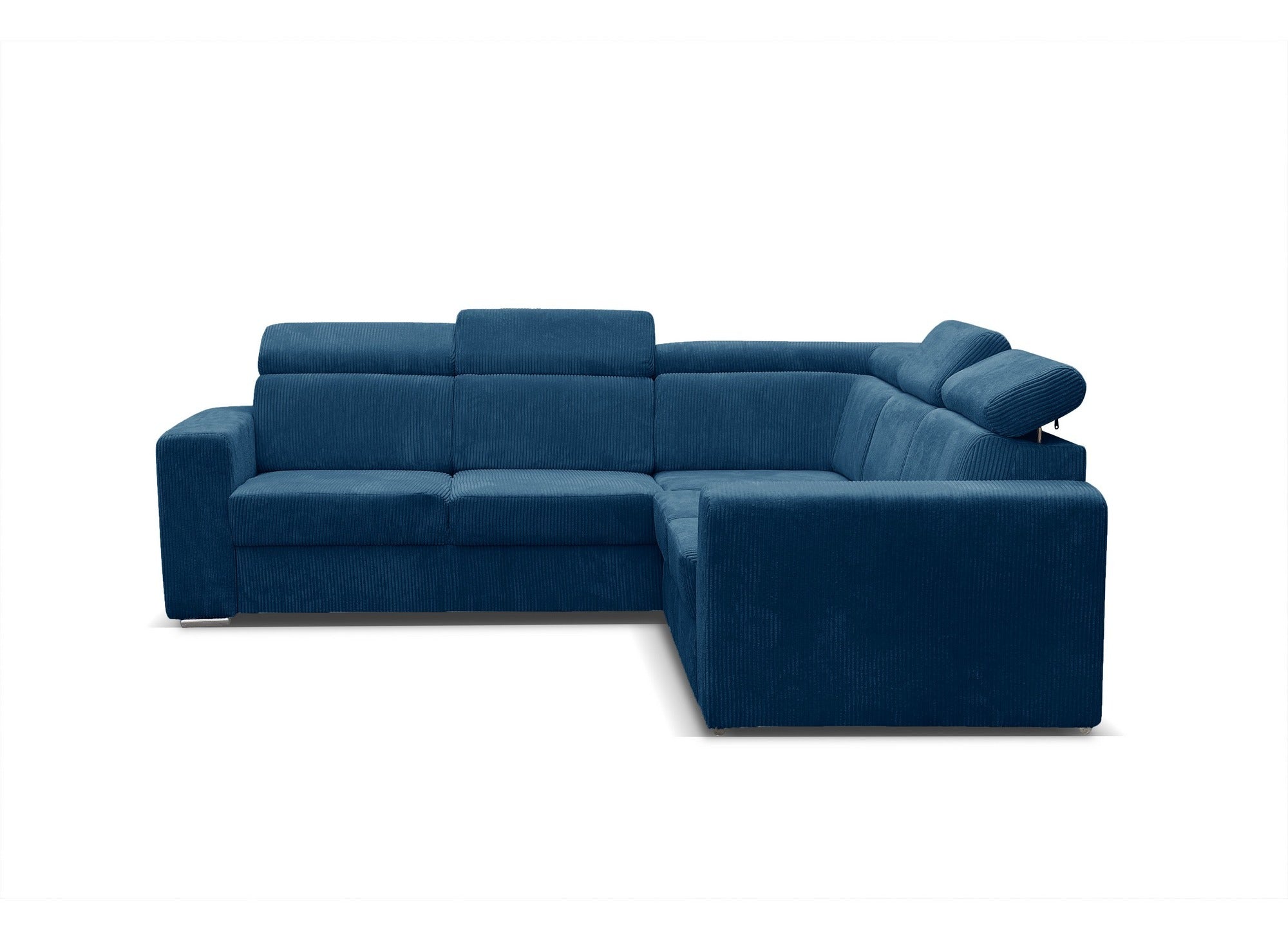 Sofá esquinero convertible y reversible MERYL en pana azul