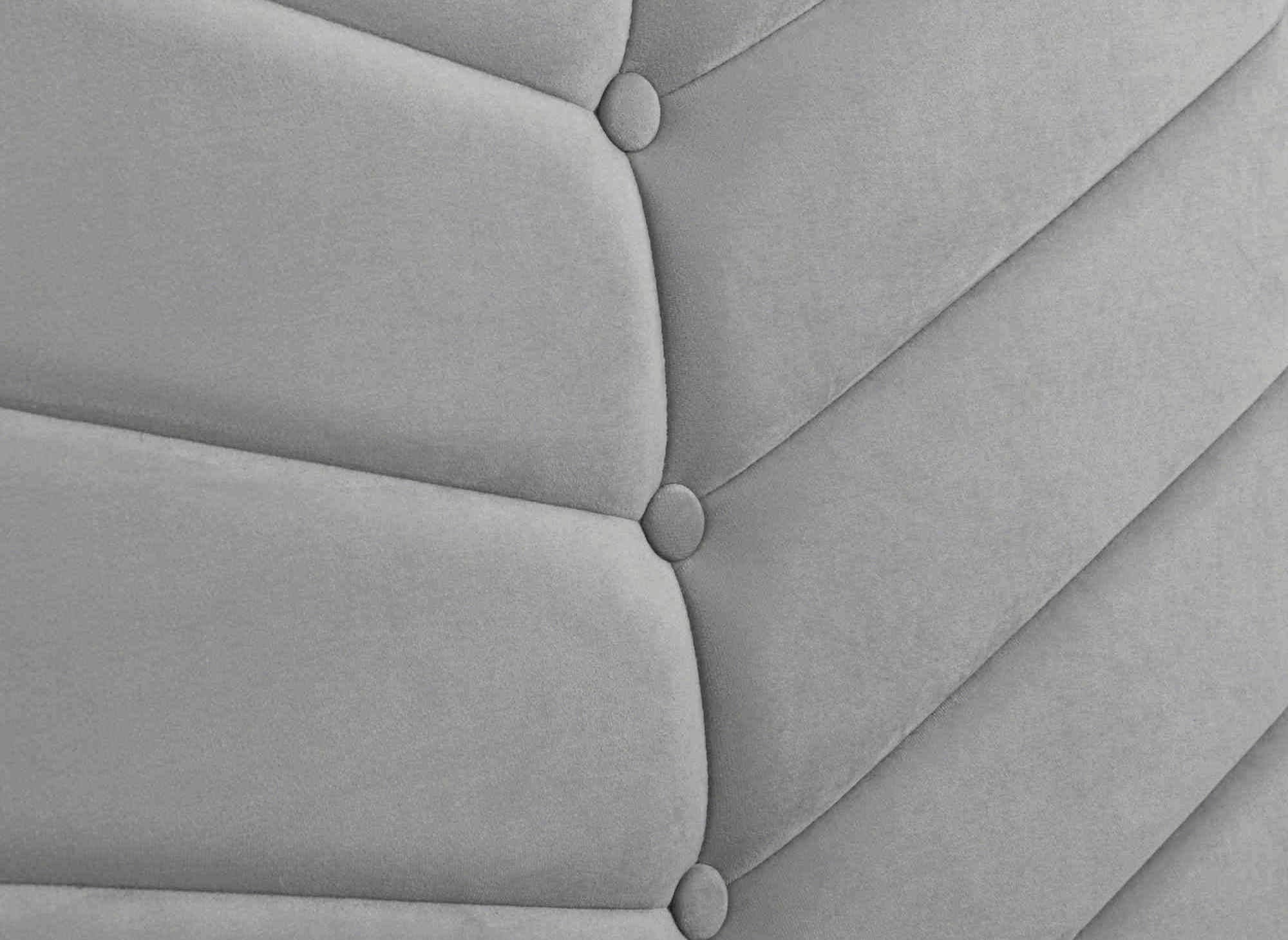 Cama PALMA con somier elevable y almacenaje en terciopelo gris, 180x200 cm