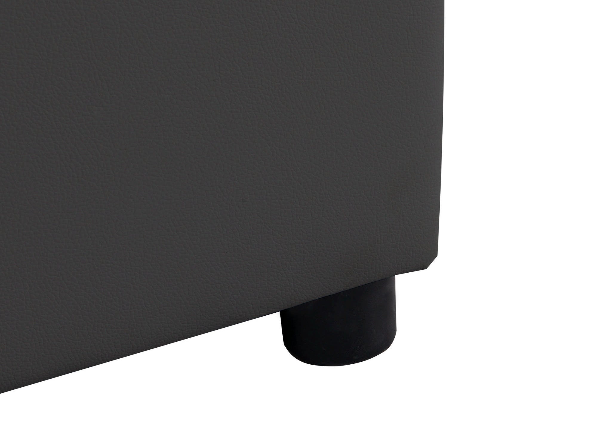 Cama abatible LIZBAN de 140x190 cm en piel sintética negra con almacenaje