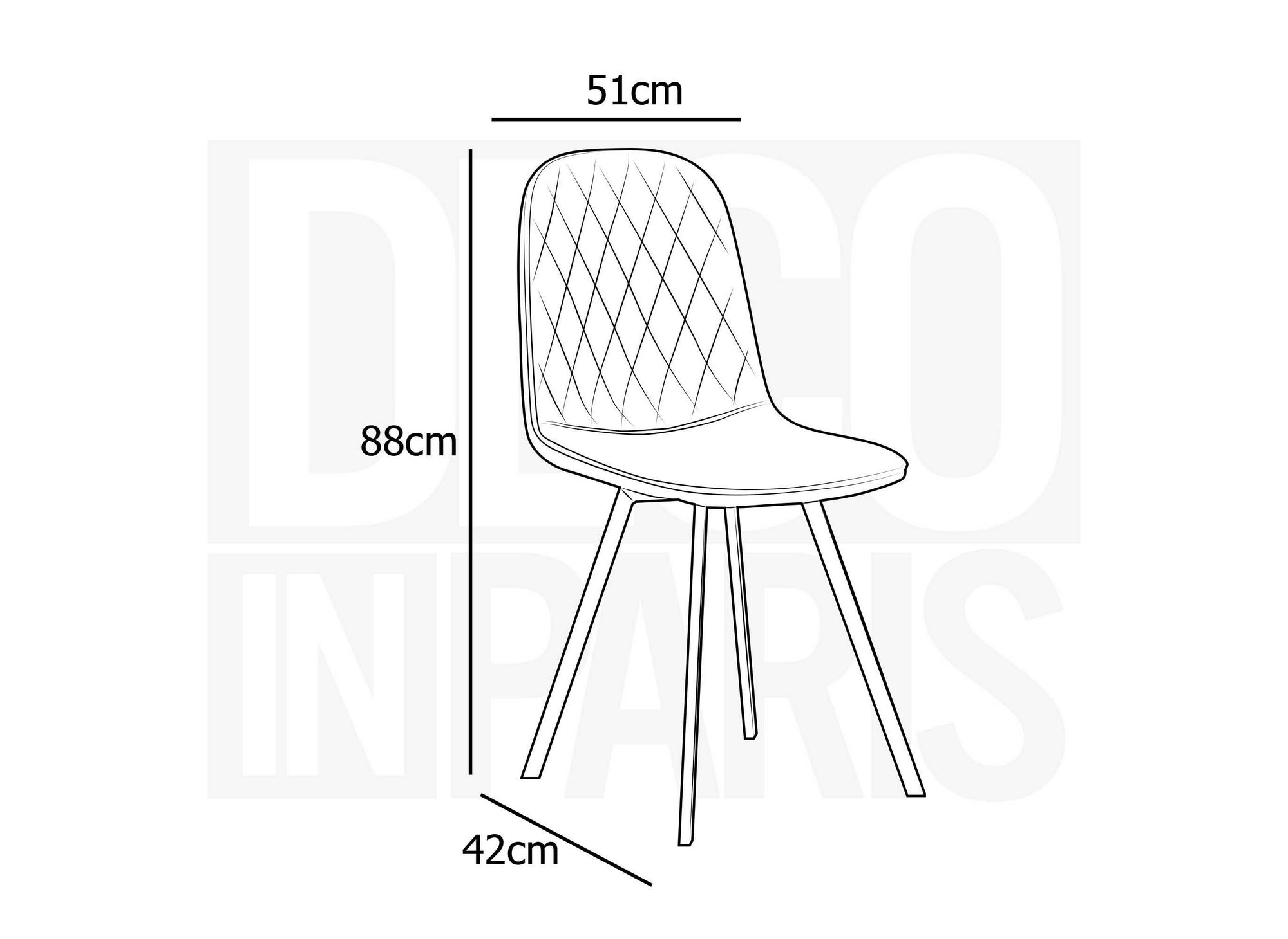 Juego de 4 sillas tapizadas en terciopelo gris AMBRE