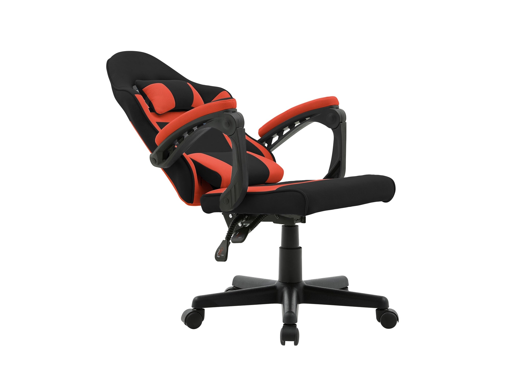 Silla de oficina GHOST de tela negra y roja