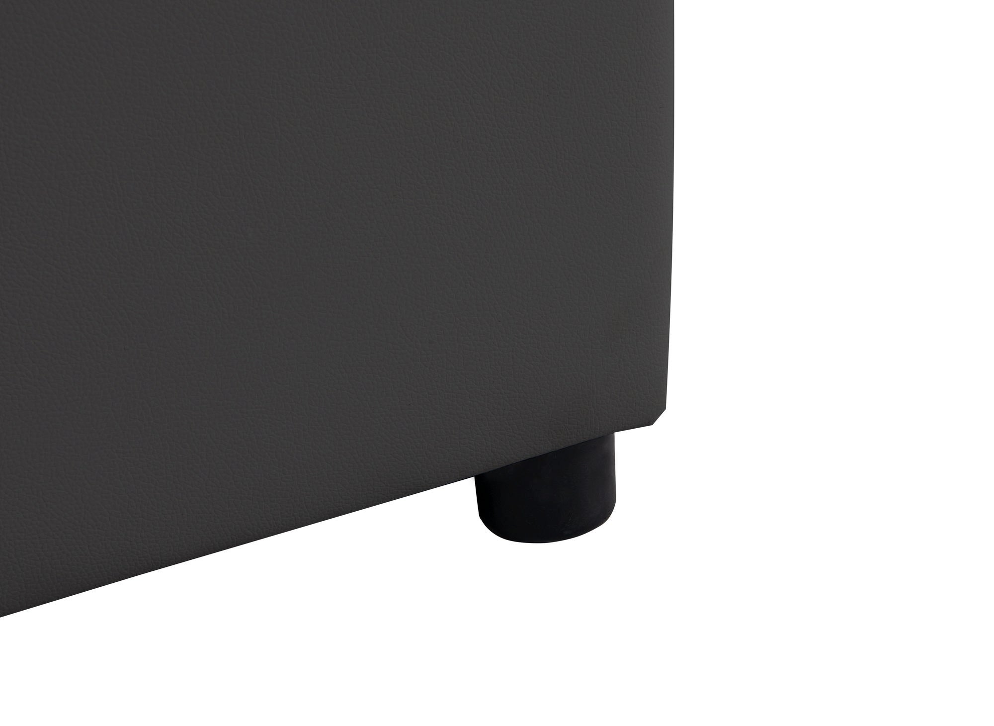 Cama abatible LIZBAN de 180x200 cm en piel sintética negra con almacenaje