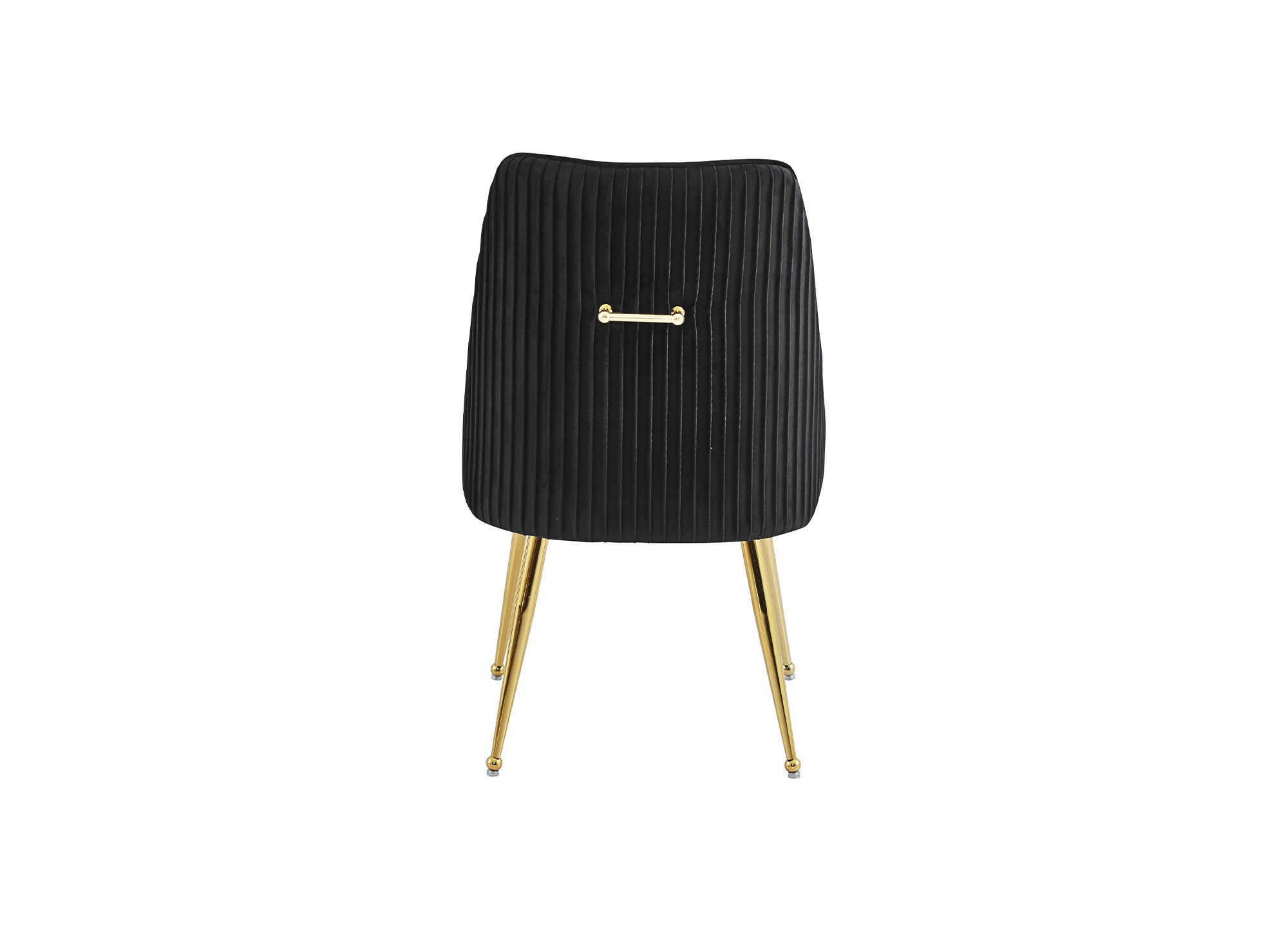 Juego de 2 sillas DORY de terciopelo negro con patas de metal dorado