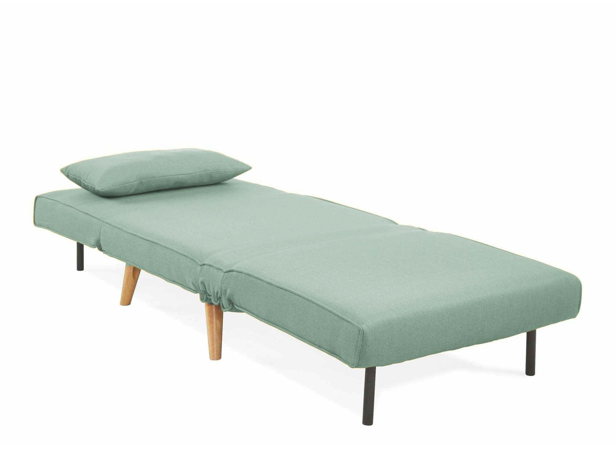 Sillón convertible TONKA en tela verde agua