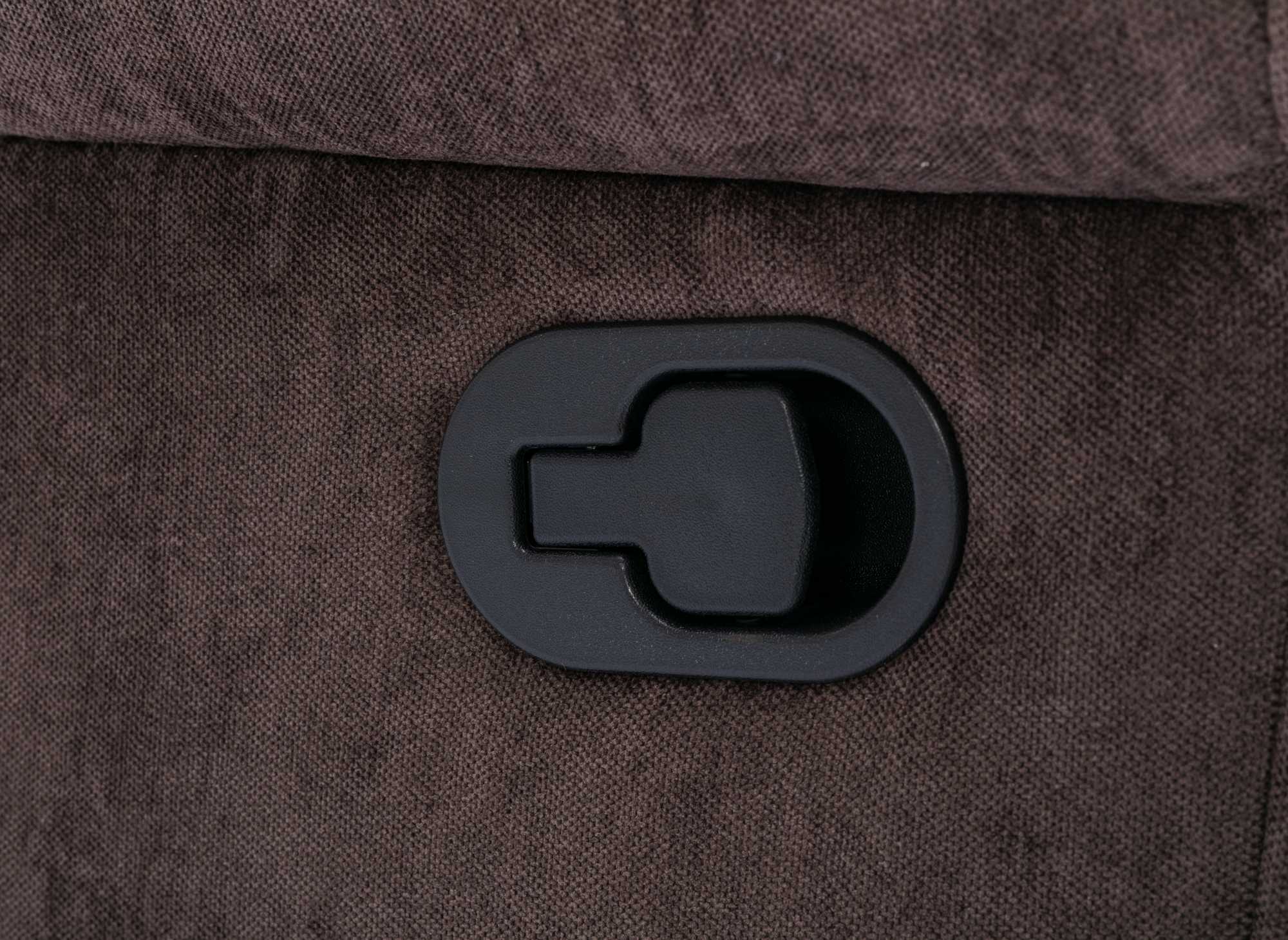 Sillón reclinable giratorio BRODY en tela marrón