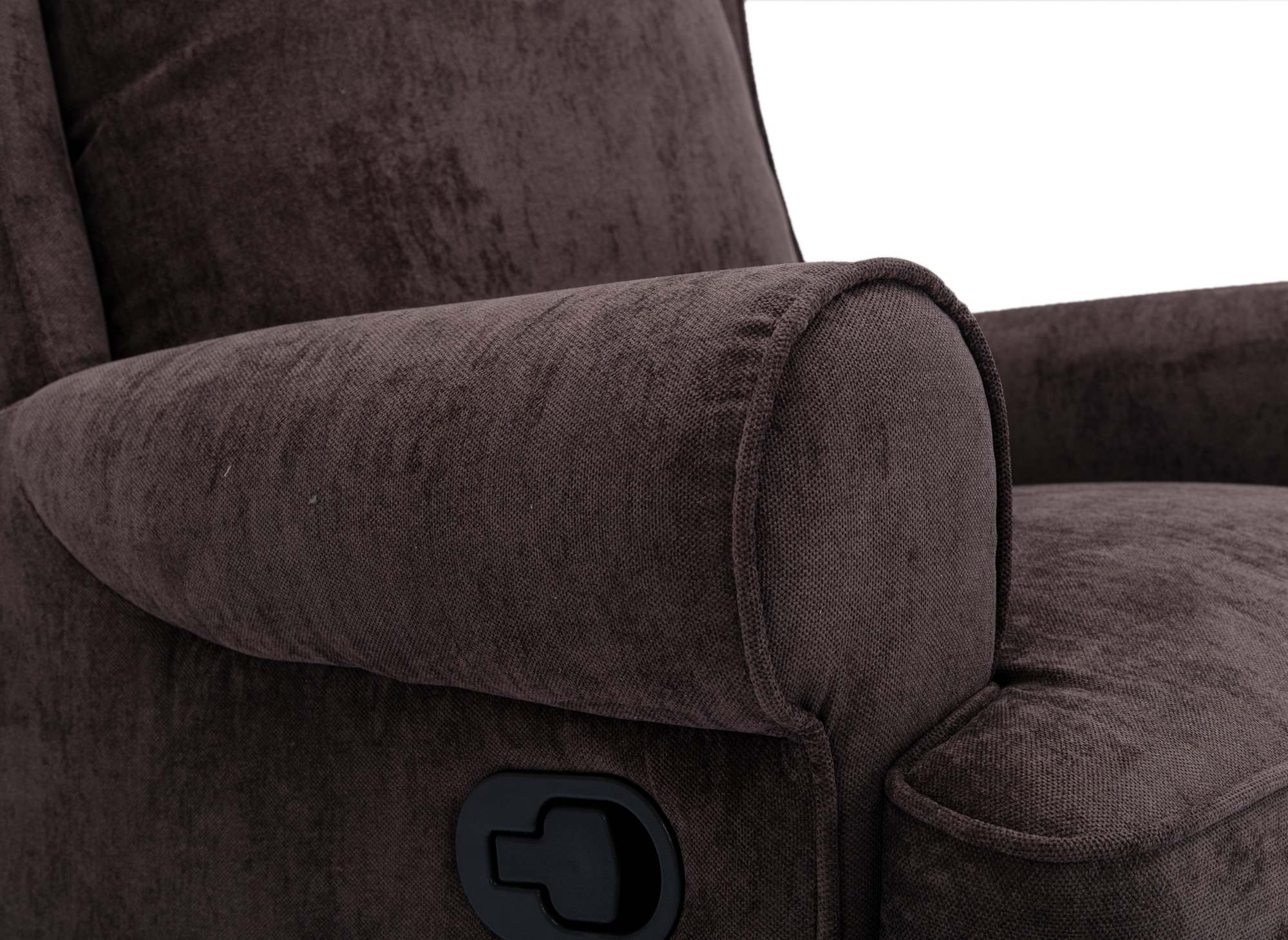 Sillón reclinable giratorio BRODY en tela marrón