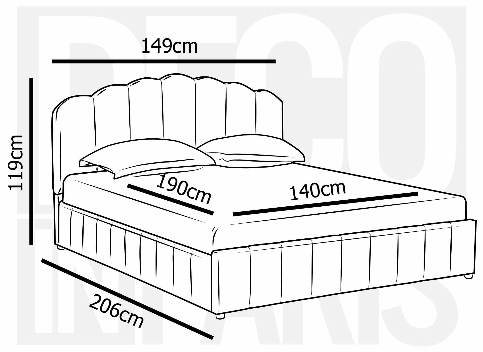 Cama Elvira de terciopelo beige con almacenaje, 140x190 cm