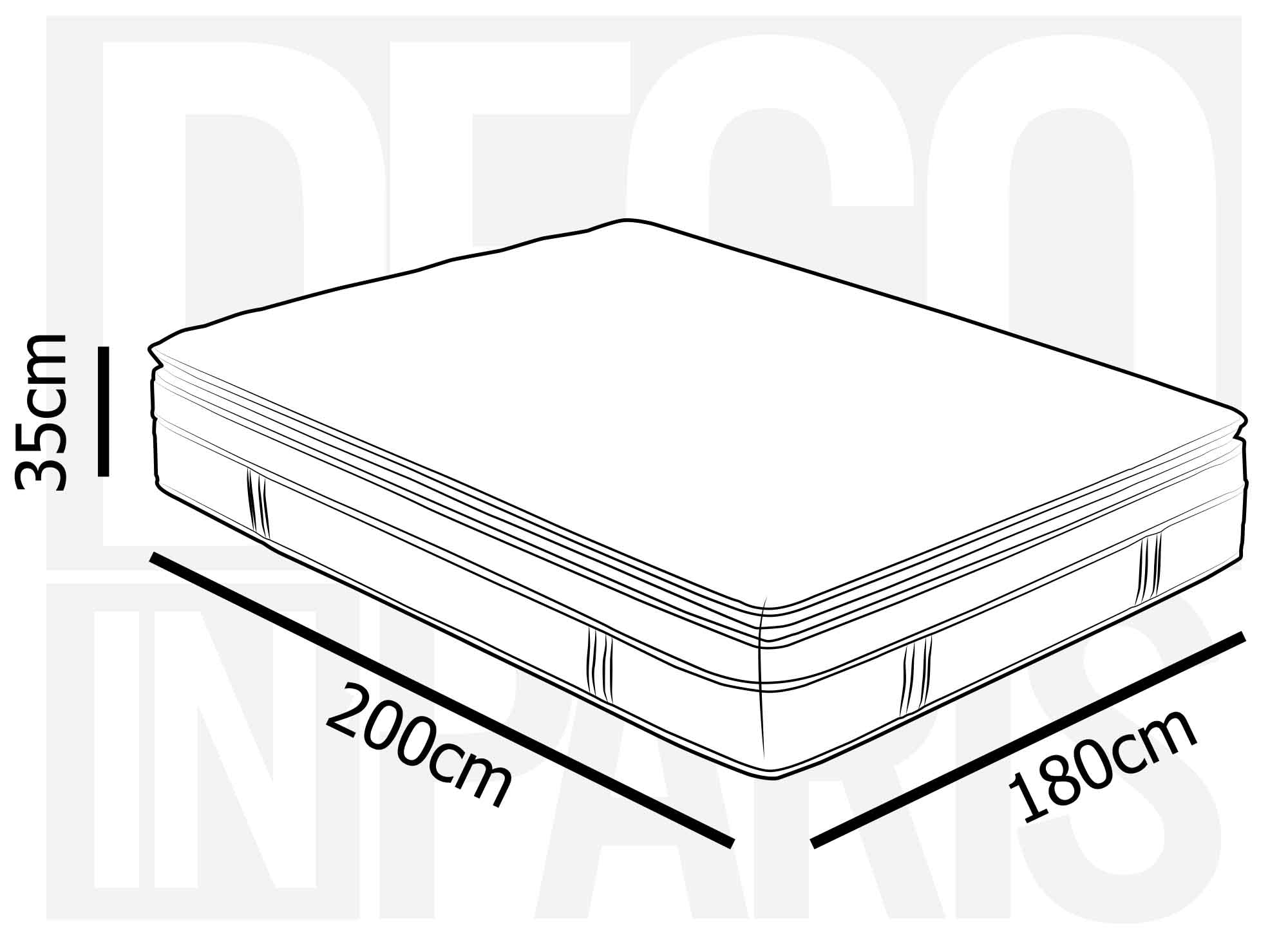 Colchón híbrido de espuma viscoelástica CLOUDY de 180 x 200 cm y 35 cm de grosor.