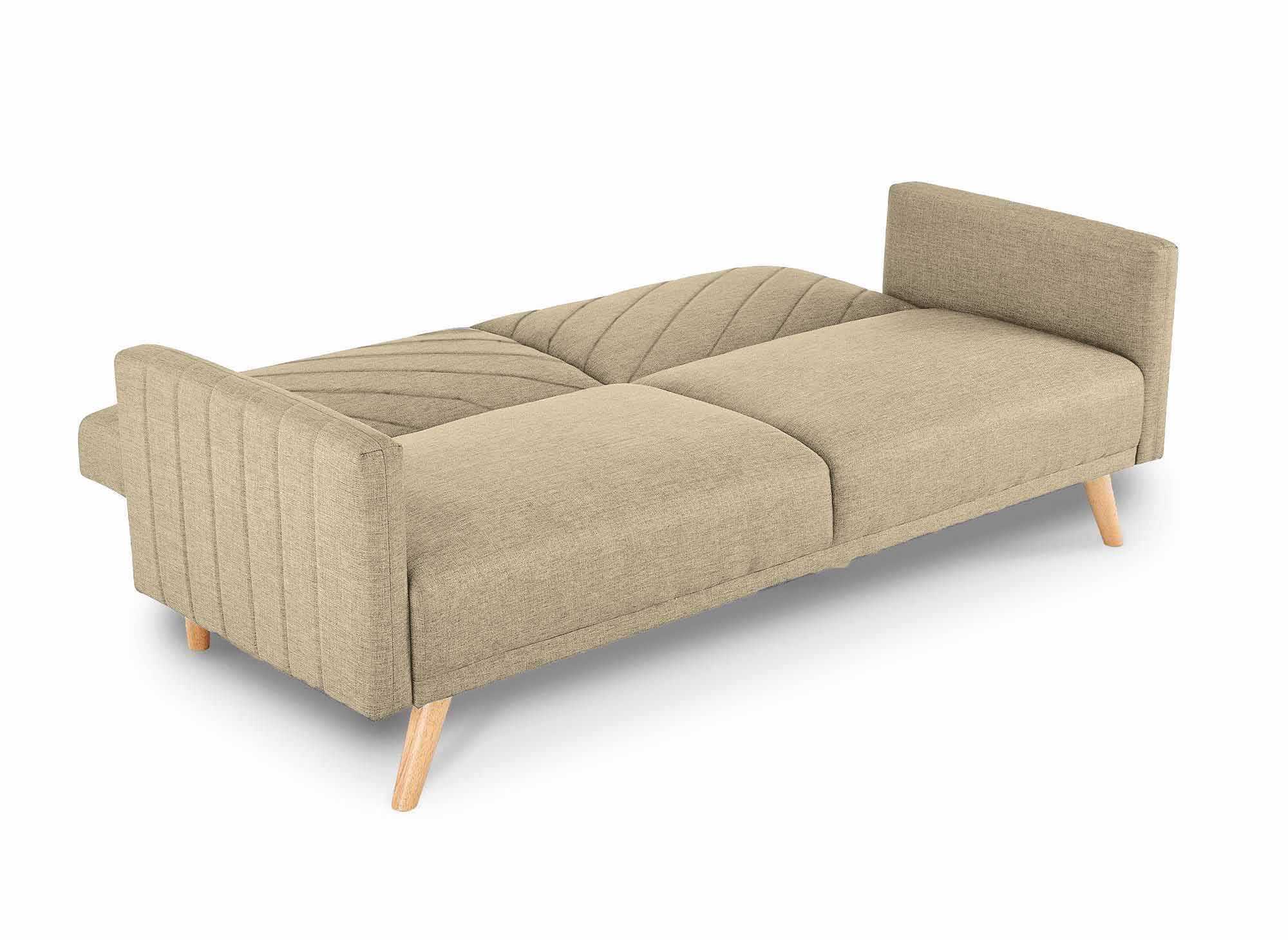 Sofá cama escandinavo de 3 plazas BALDER en tela beige