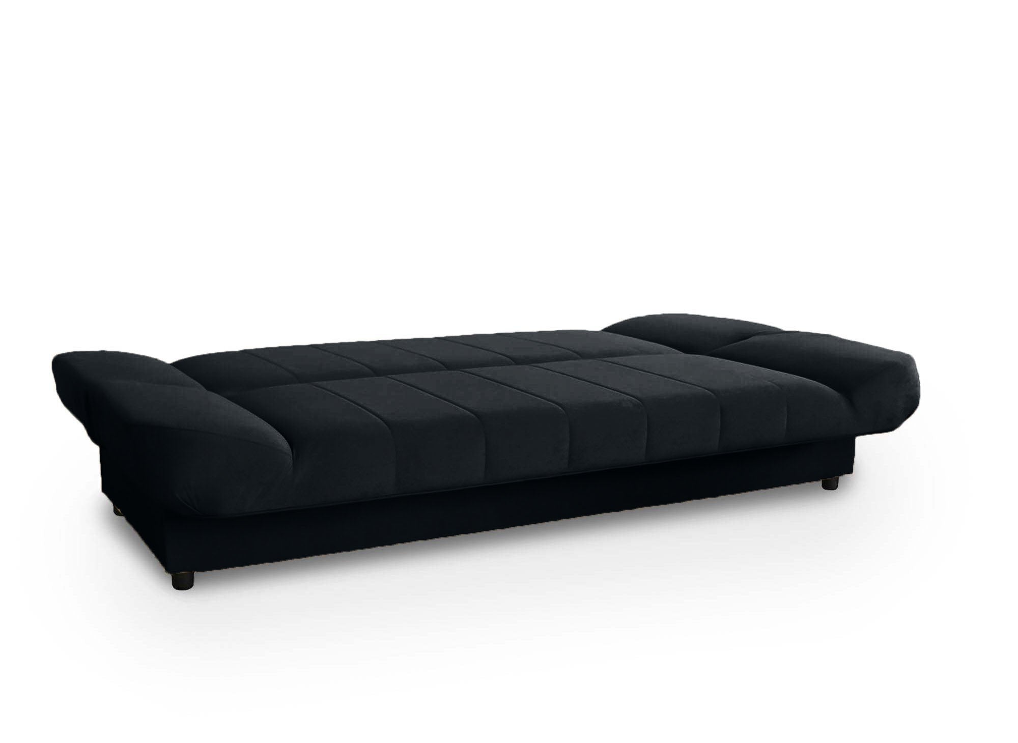 Sofá cama convertible KOTI negro con mecanismo clic-clac