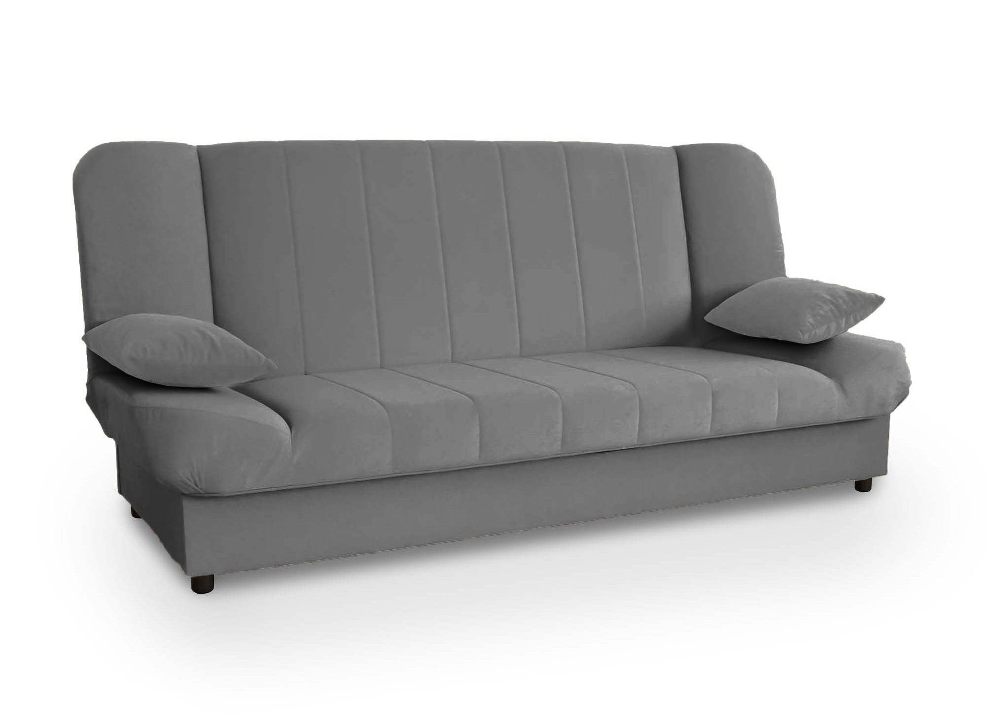 Sofá cama convertible KOTI gris con mecanismo clic-clac