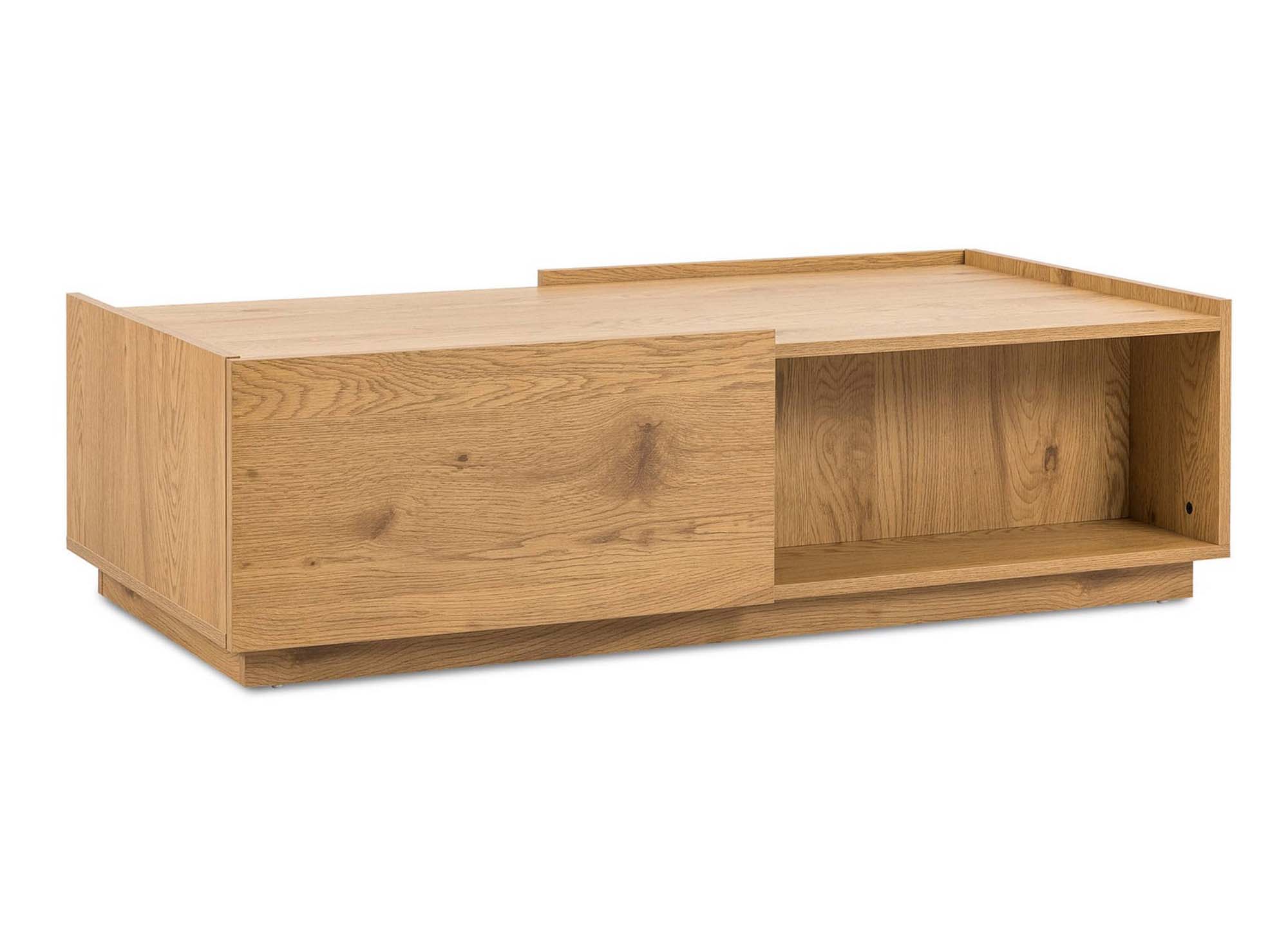 Mesa de centro SACHA con 2 cajones en madera color roble