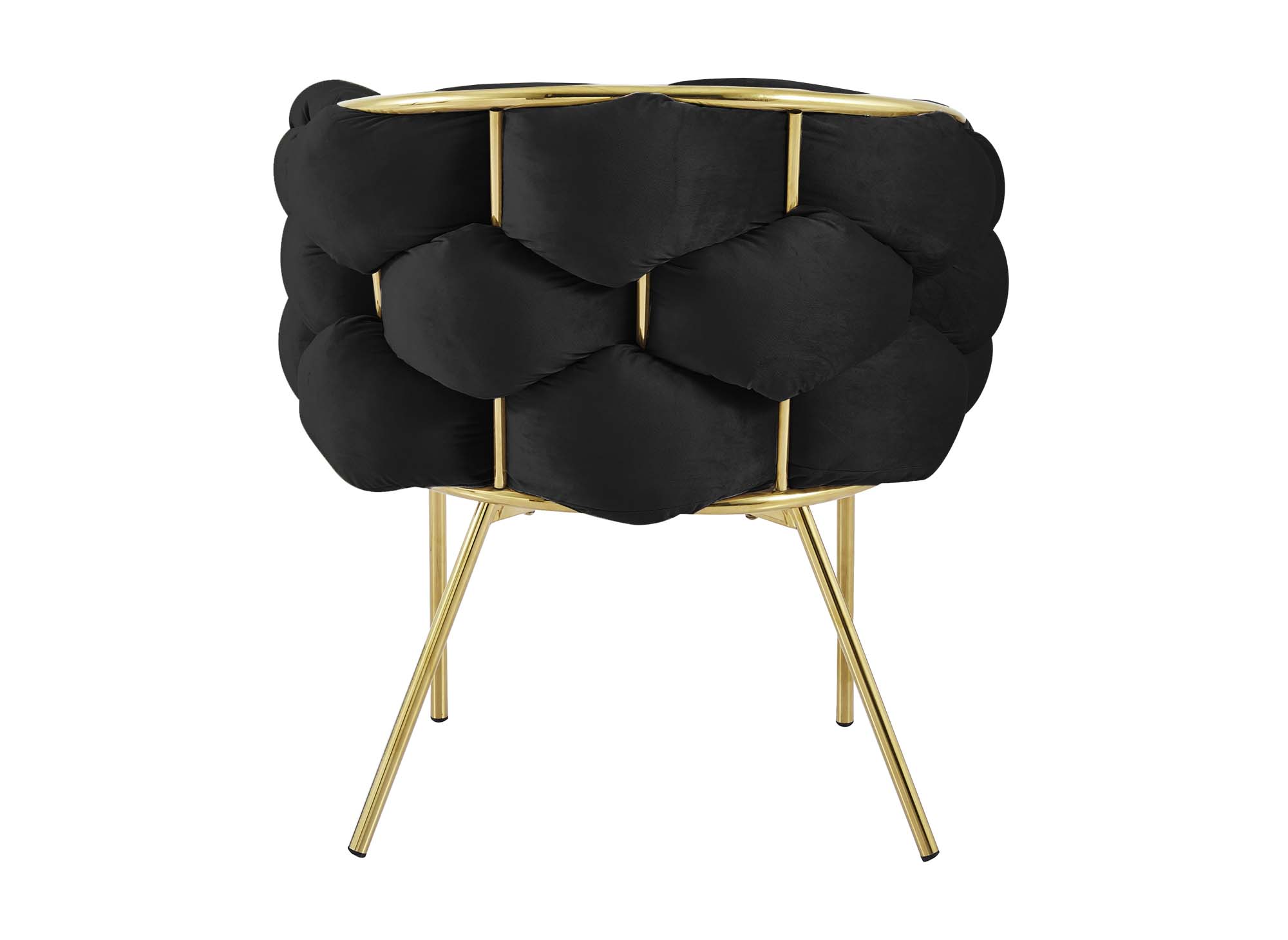 Juego de 2 sillas CHARLOTTE de terciopelo negro con patas de metal dorado