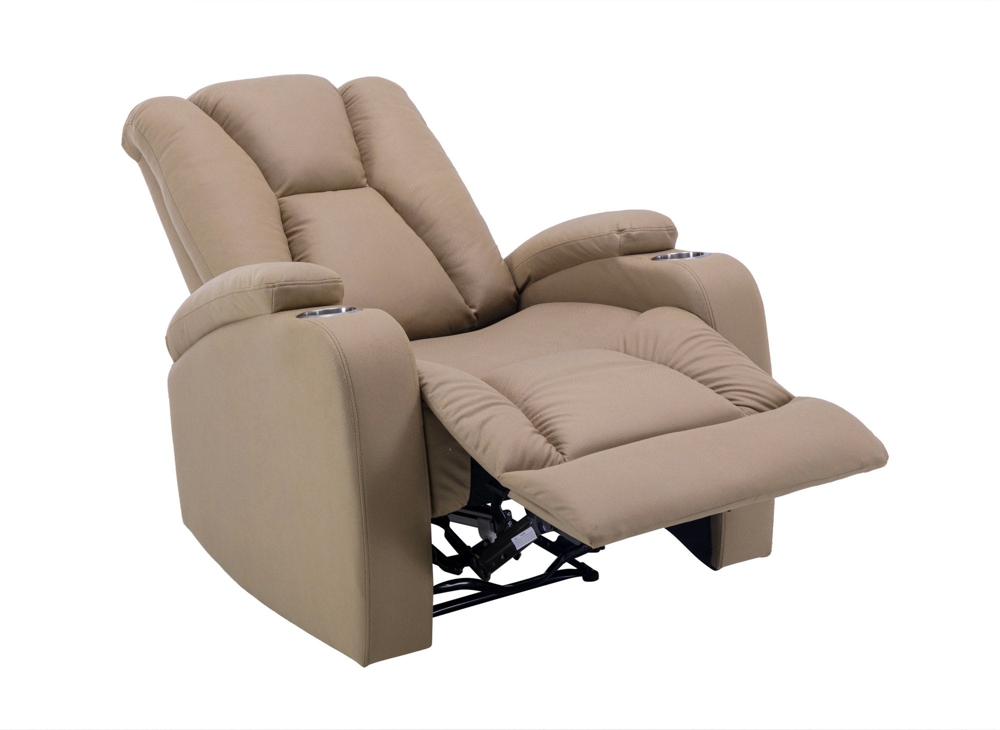Sillón reclinable eléctrico EL CLARENCE en tejido de microfibra beige