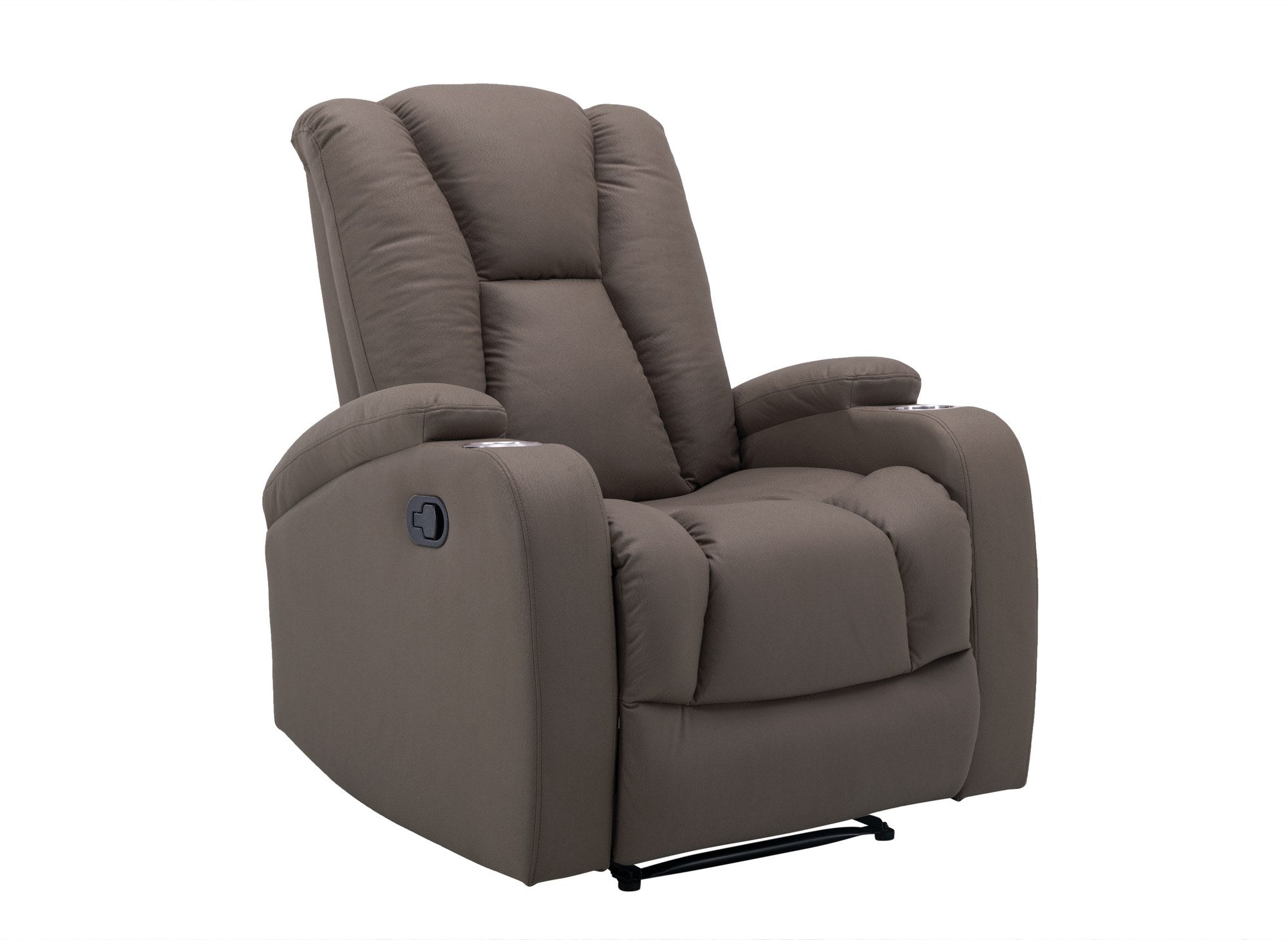 Fauteuil relax en tissu en microfibre marron CLARENCE