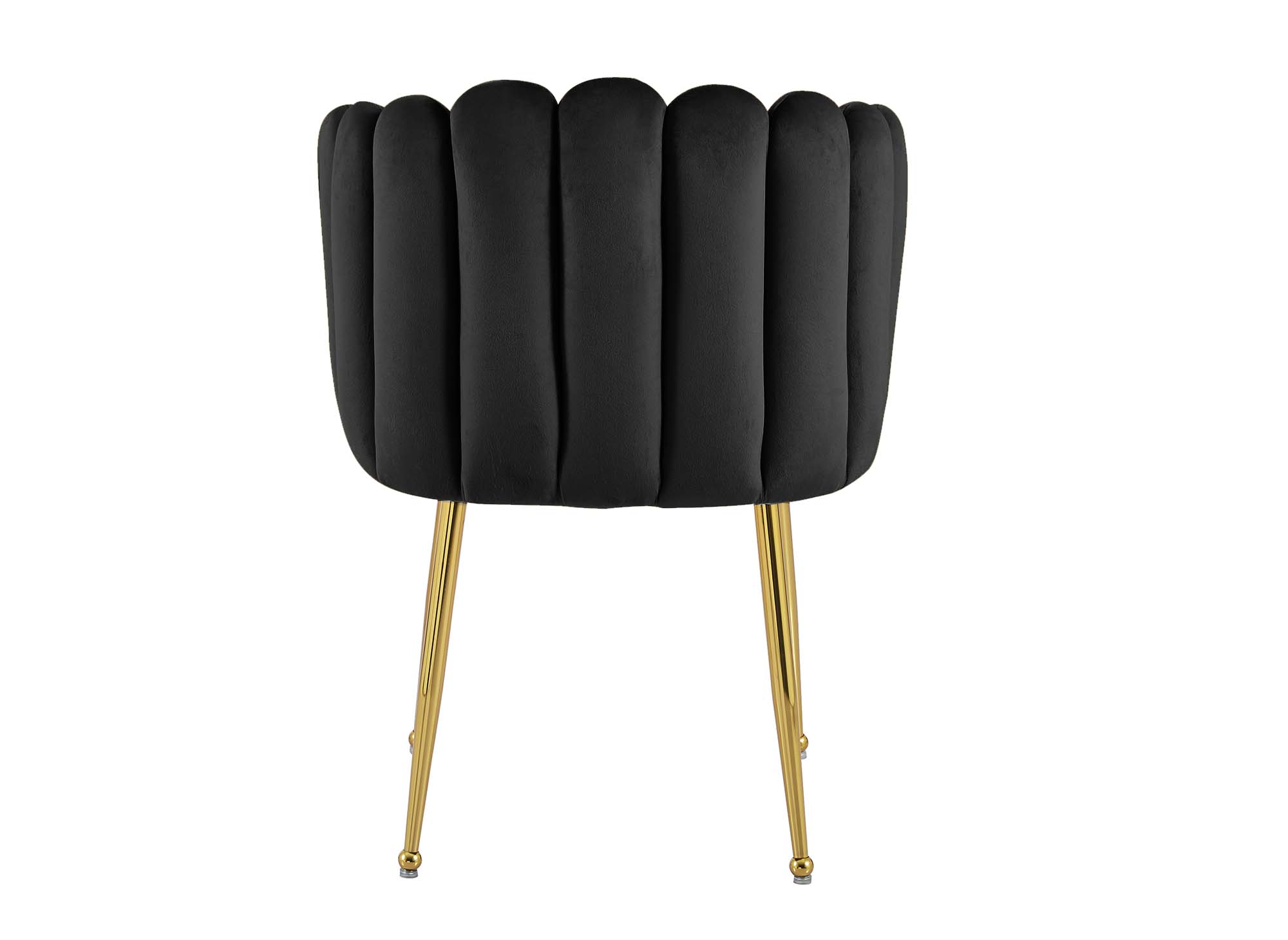 Silla HAYDEN de terciopelo negro con patas de metal dorado