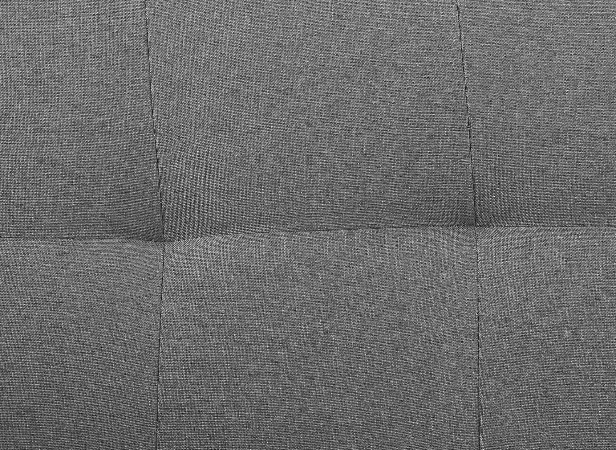 Sofá cama TANIA de tela gris con mecanismo clic-clac