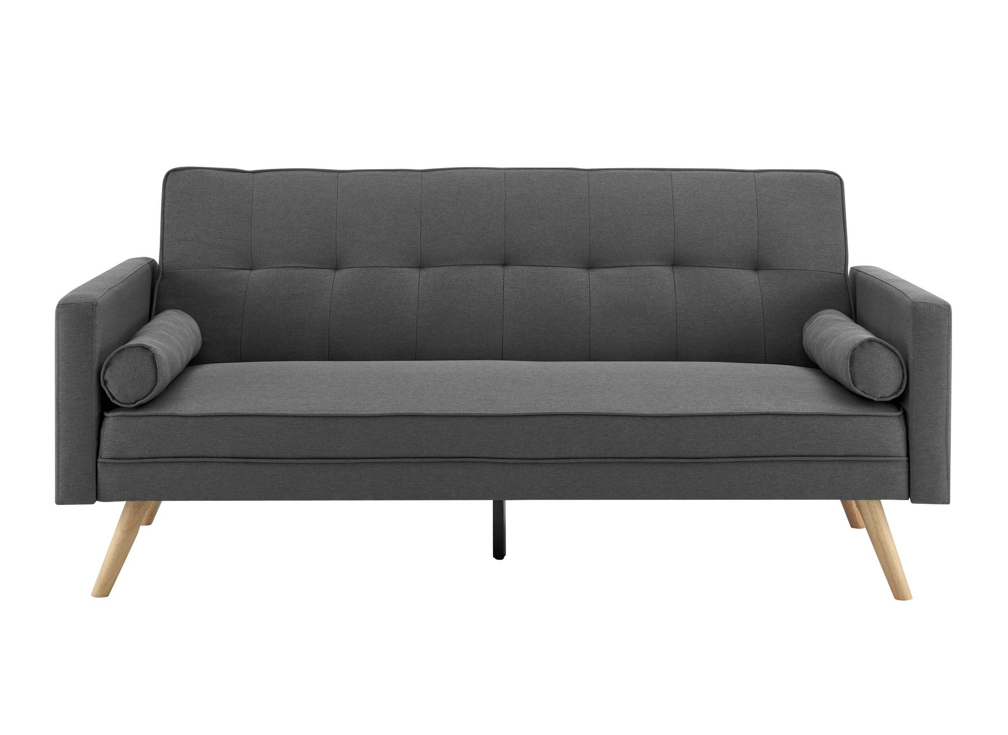 Sofá cama clic-clac gris oscuro en tela TANIA