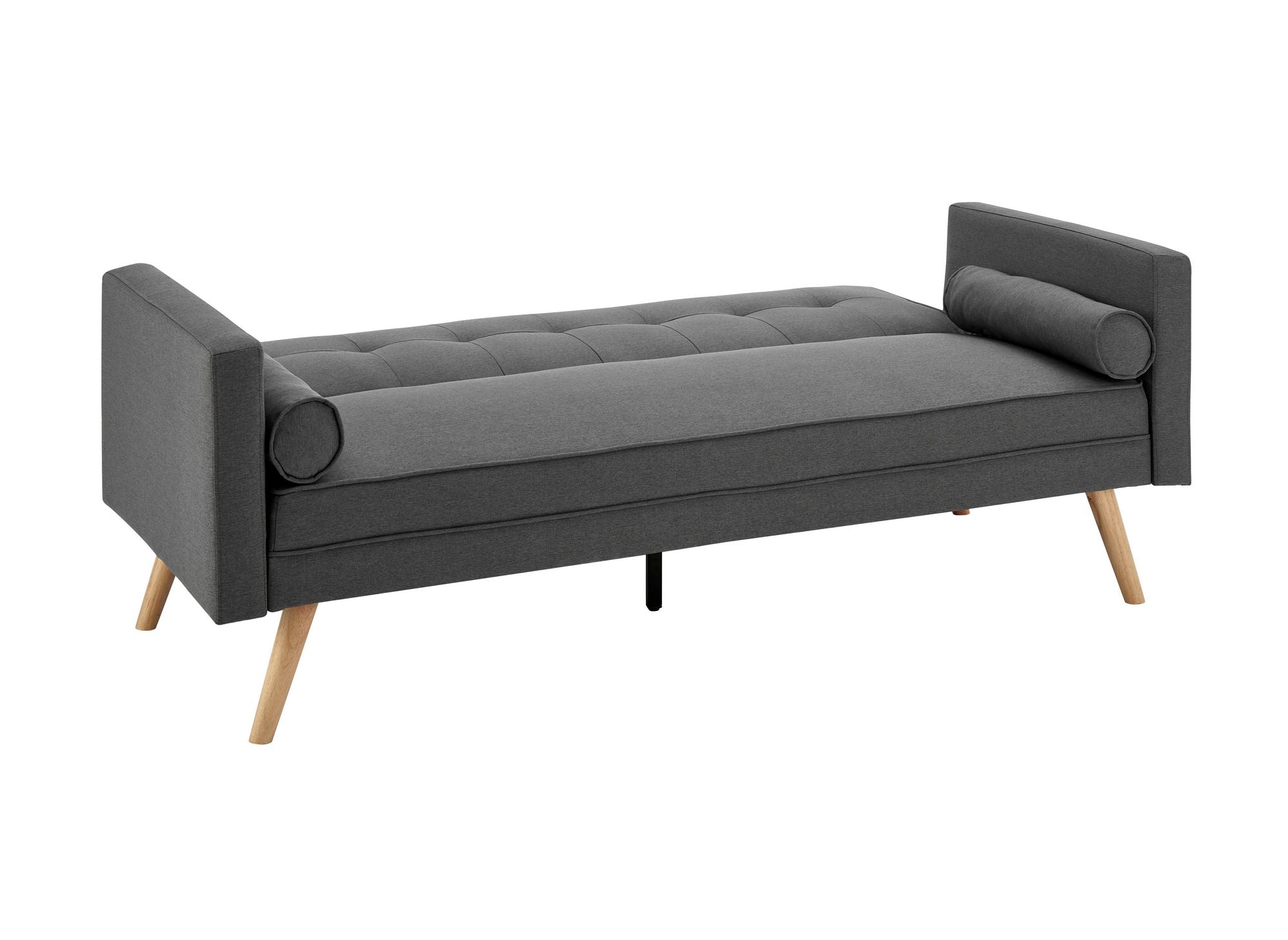 Sofá cama clic-clac gris oscuro en tela TANIA