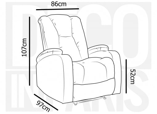 Sillón reclinable eléctrico EL CLARENCE en tejido de microfibra beige