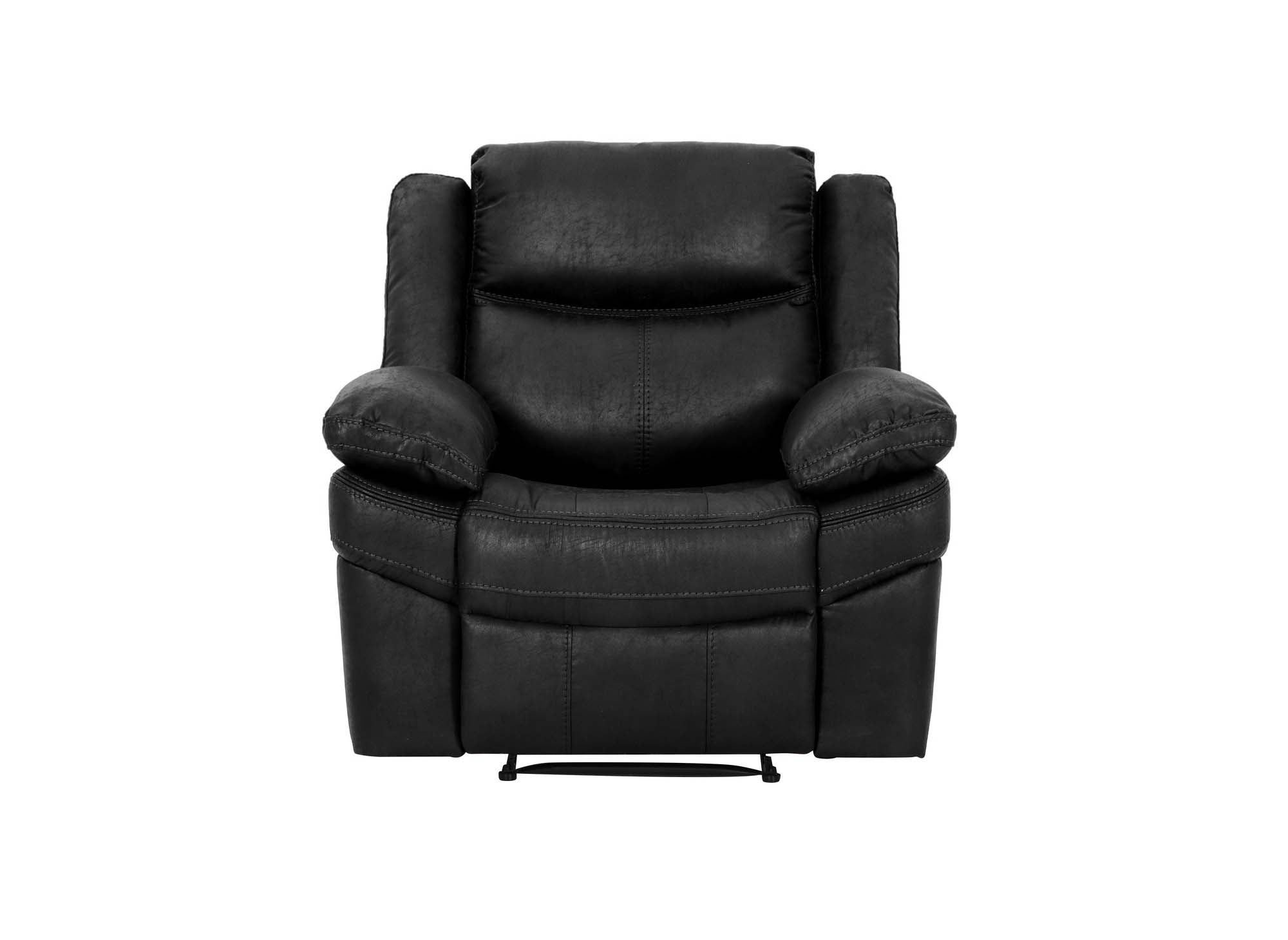 Sillón reclinable eléctrico ALFRED en piel sintética negra