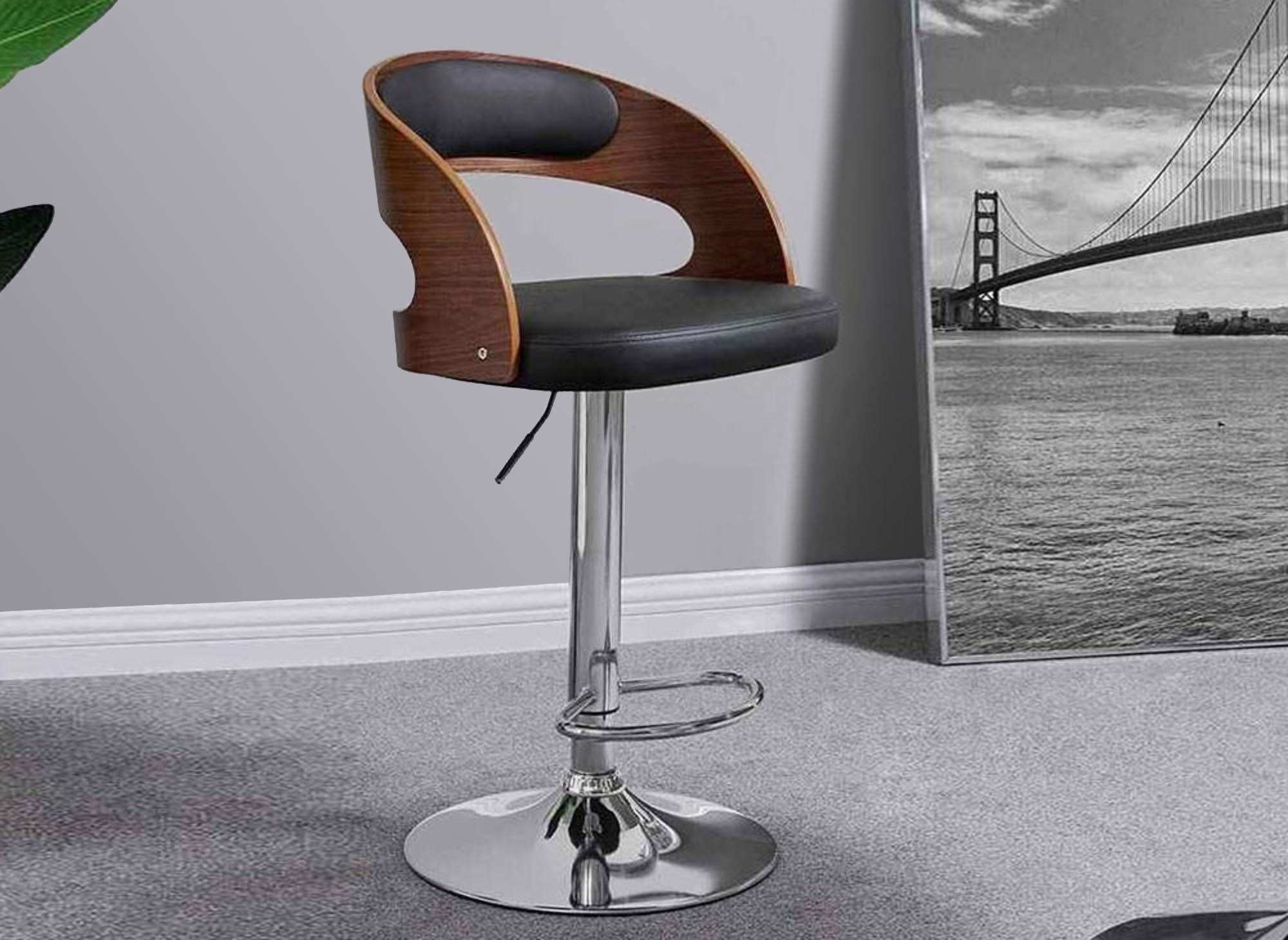 Taburete de bar KENT marrón y negro