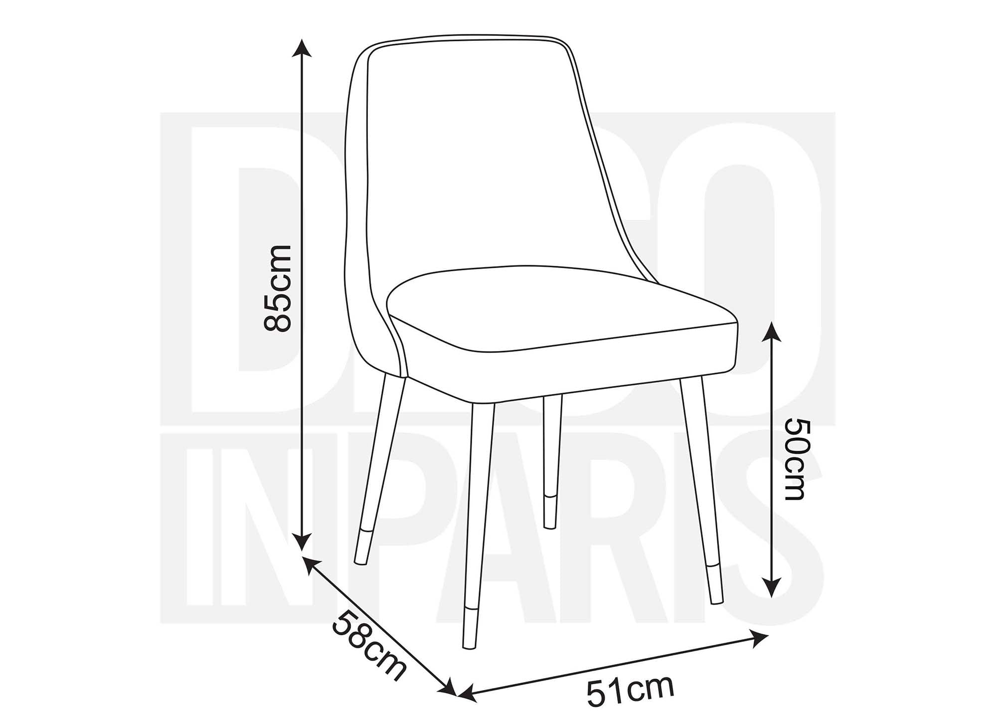 Juego de 2 sillas DORINA tapizadas en terciopelo beige