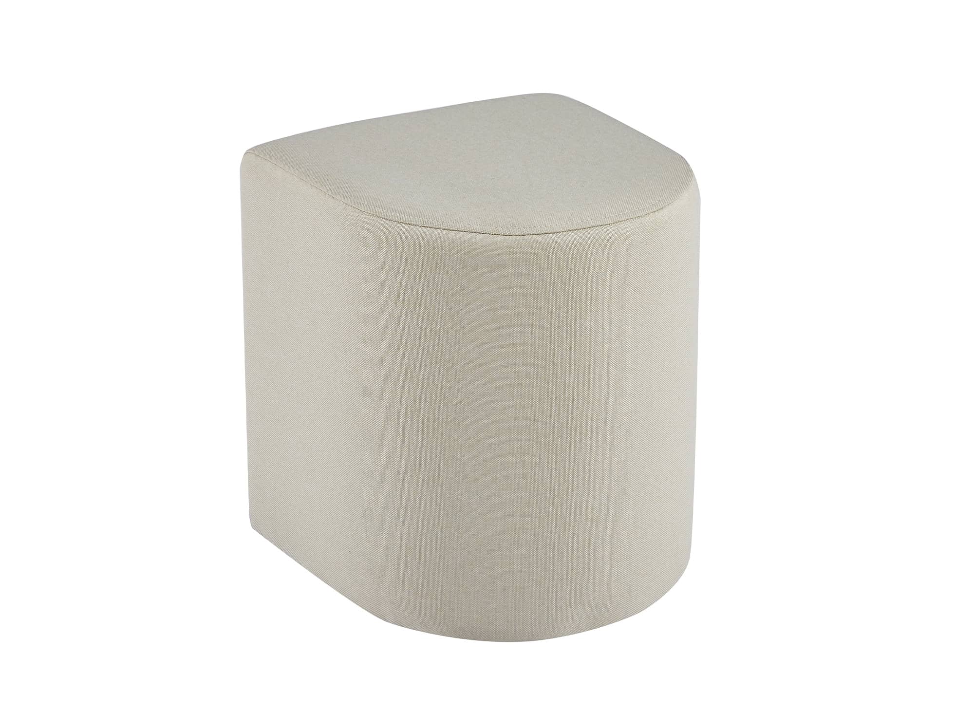 Conjunto de mesa de centro JUDITH en color madera con 2 pufs de tela beige