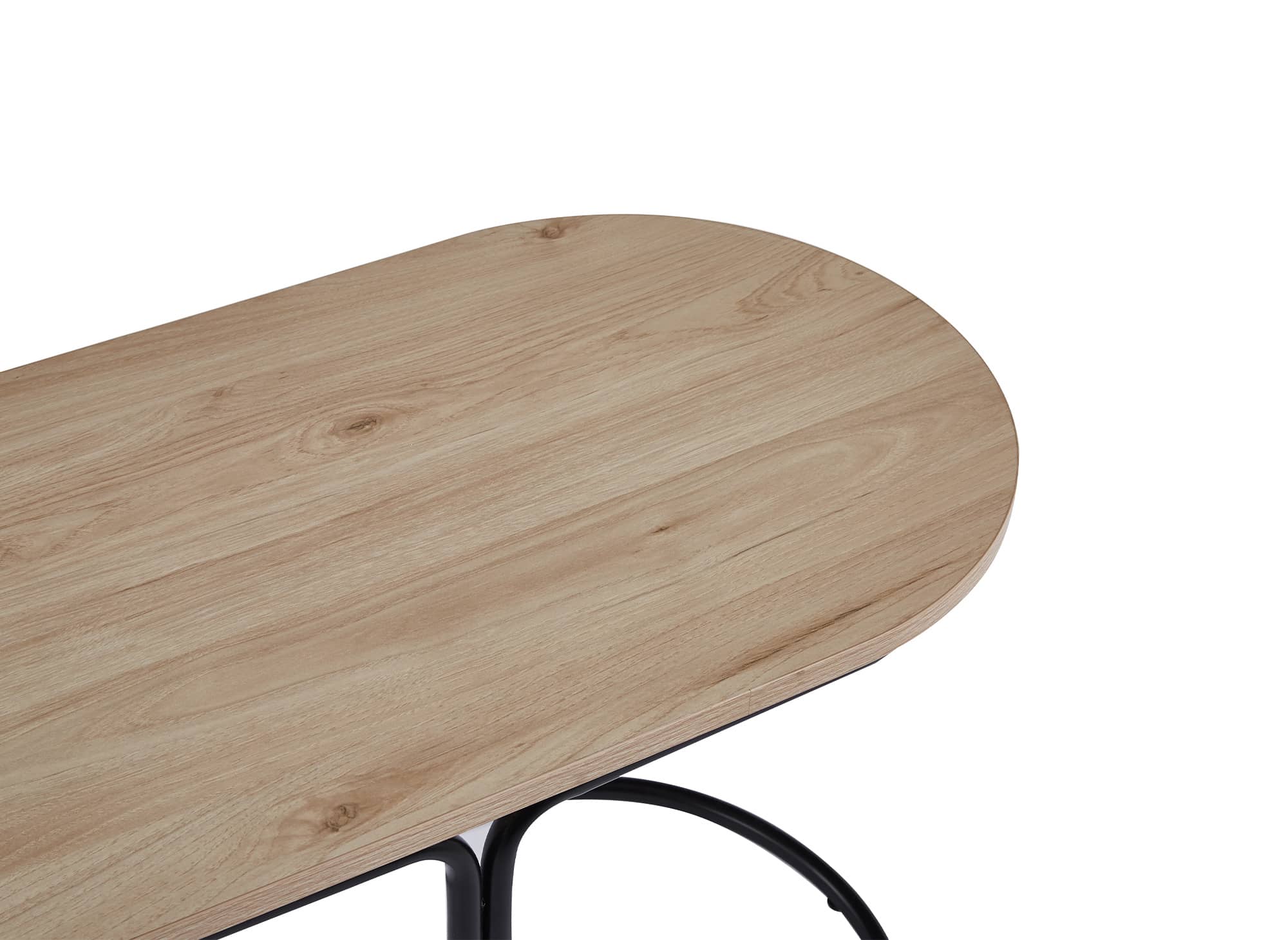 Conjunto de mesa de centro JUDITH en color madera con 2 pufs de tela beige