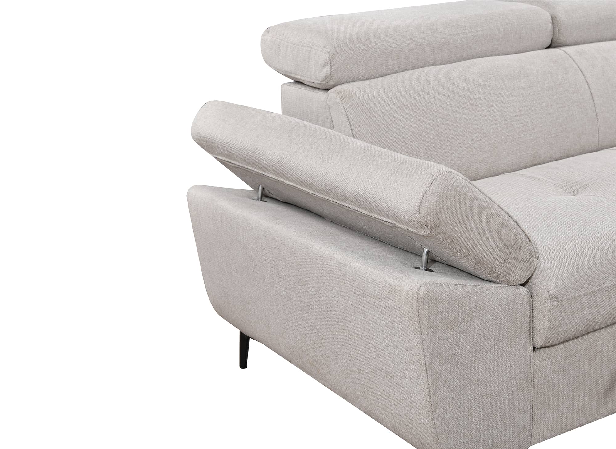 Sofá cama esquinero MONICA de tela beige - Esquina derecha