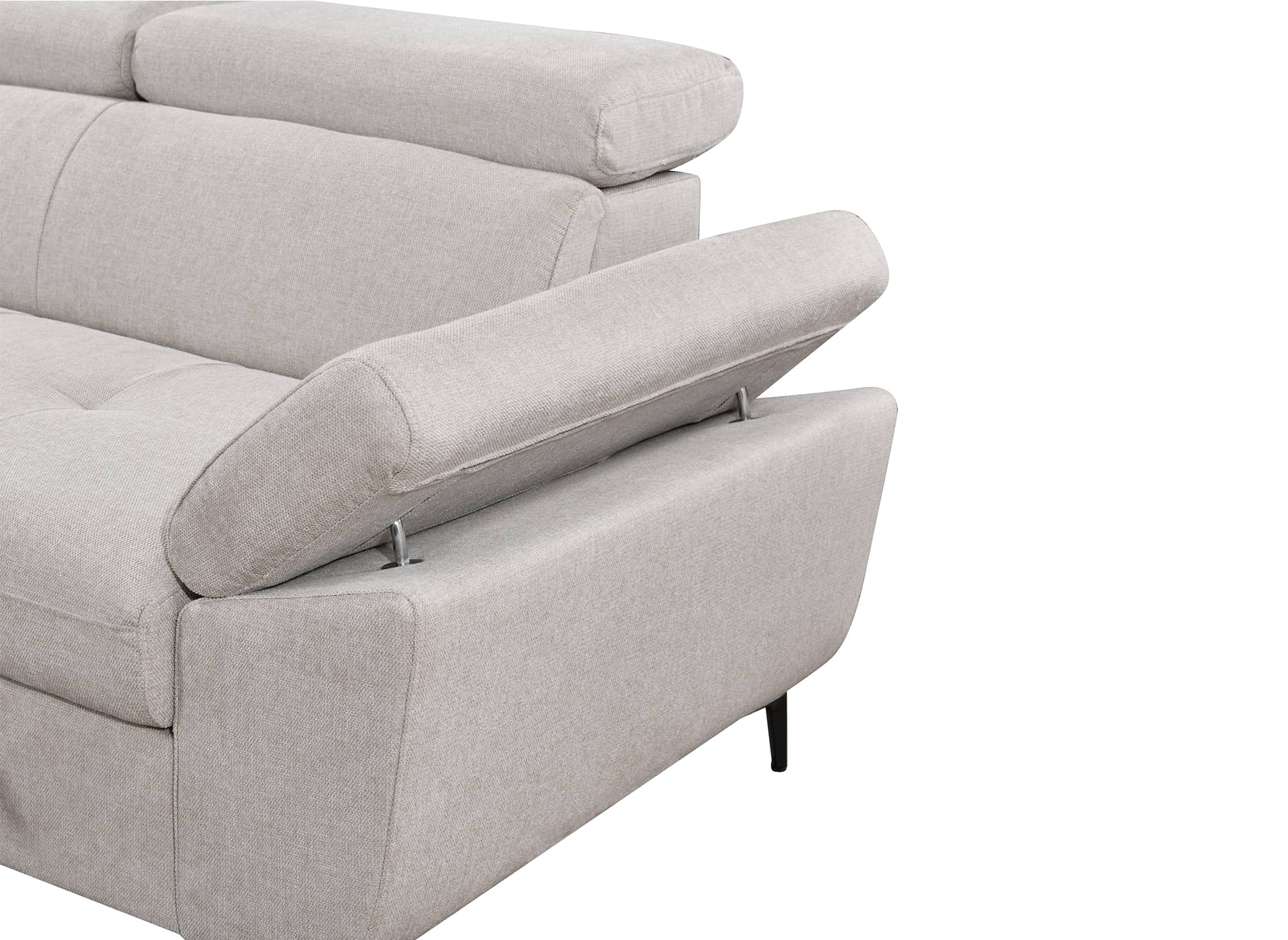 Sofá cama esquinero MONICA de tela beige - Esquina izquierda