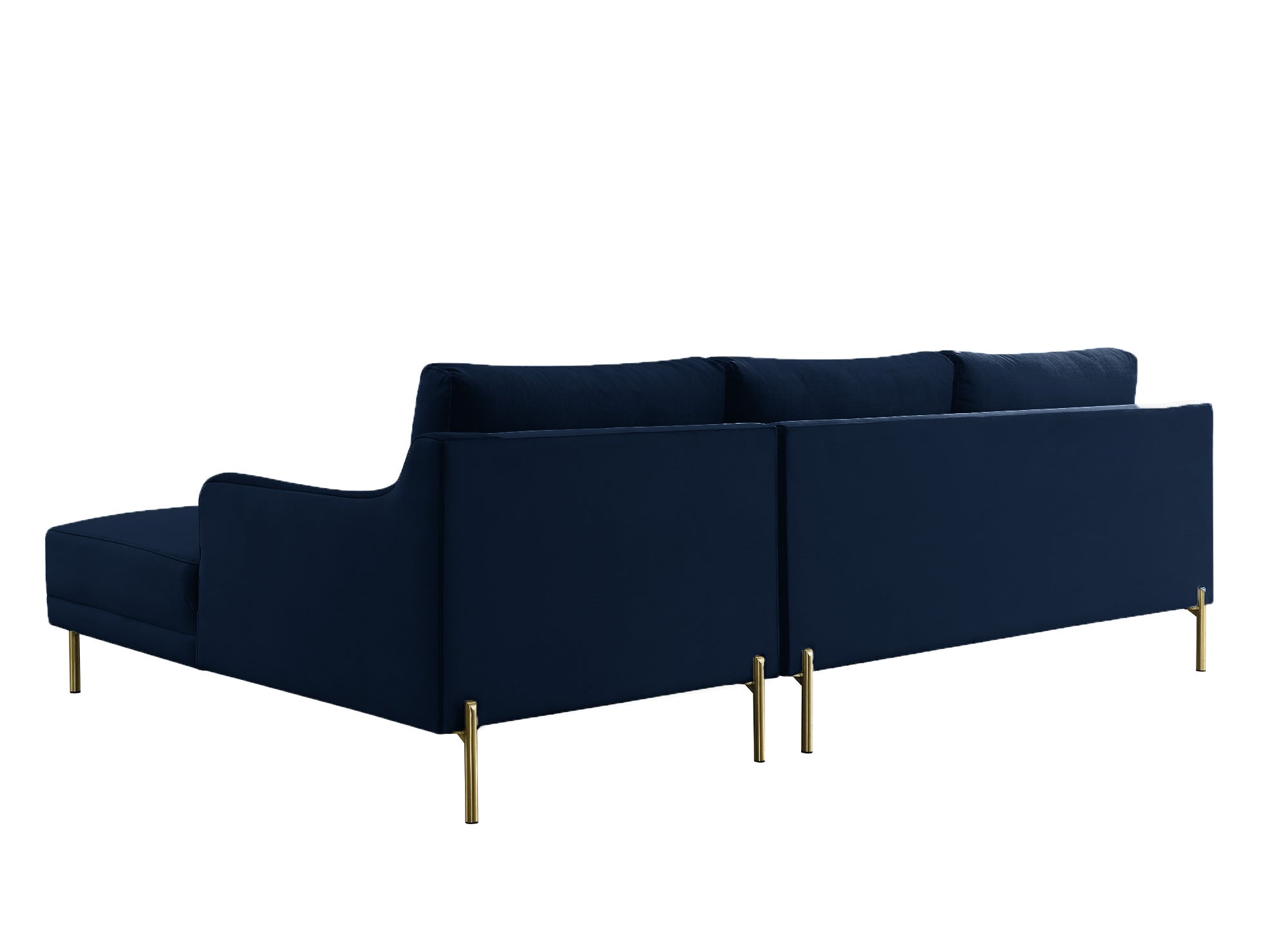 Sofá esquinero CELINE con chaise longue en terciopelo azul - Esquina derecha