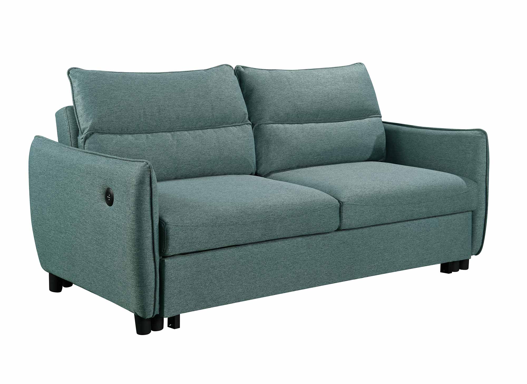 Sofá cama ZADIG de 3 plazas en tela verde