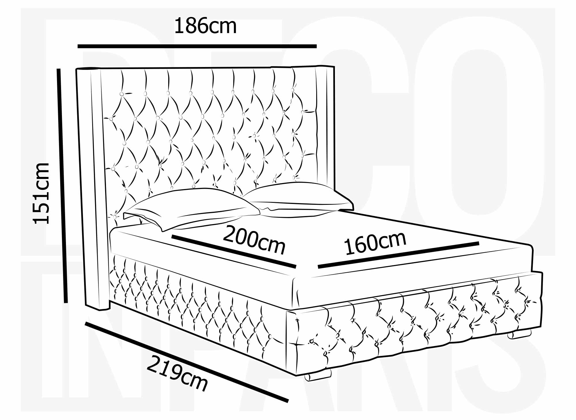 Cama con almacenaje PERLA de terciopelo beige 160x200 cm