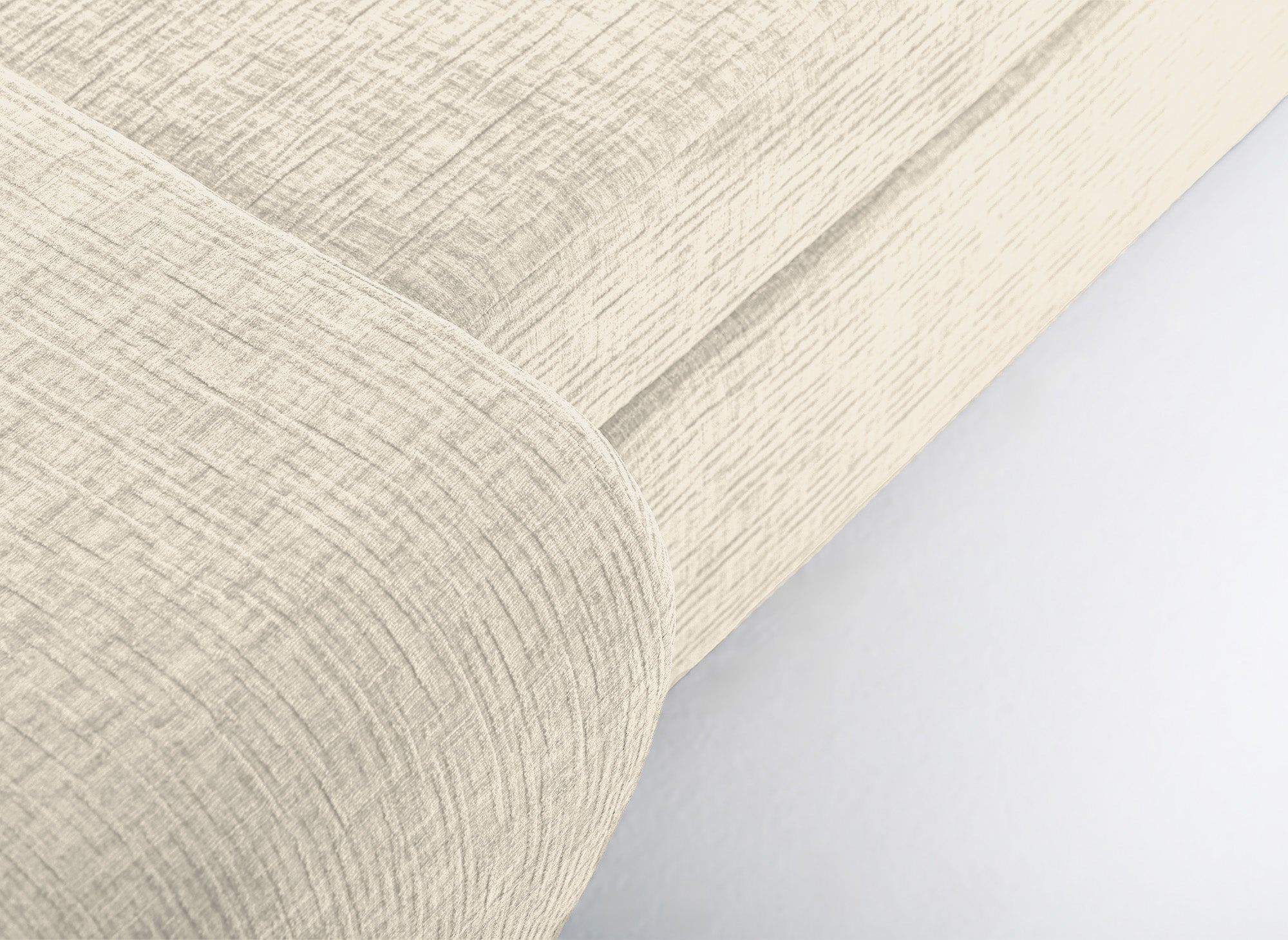 Sofá esquinero convertible reversible SOLEA con almacenaje en terciopelo jaspeado beige