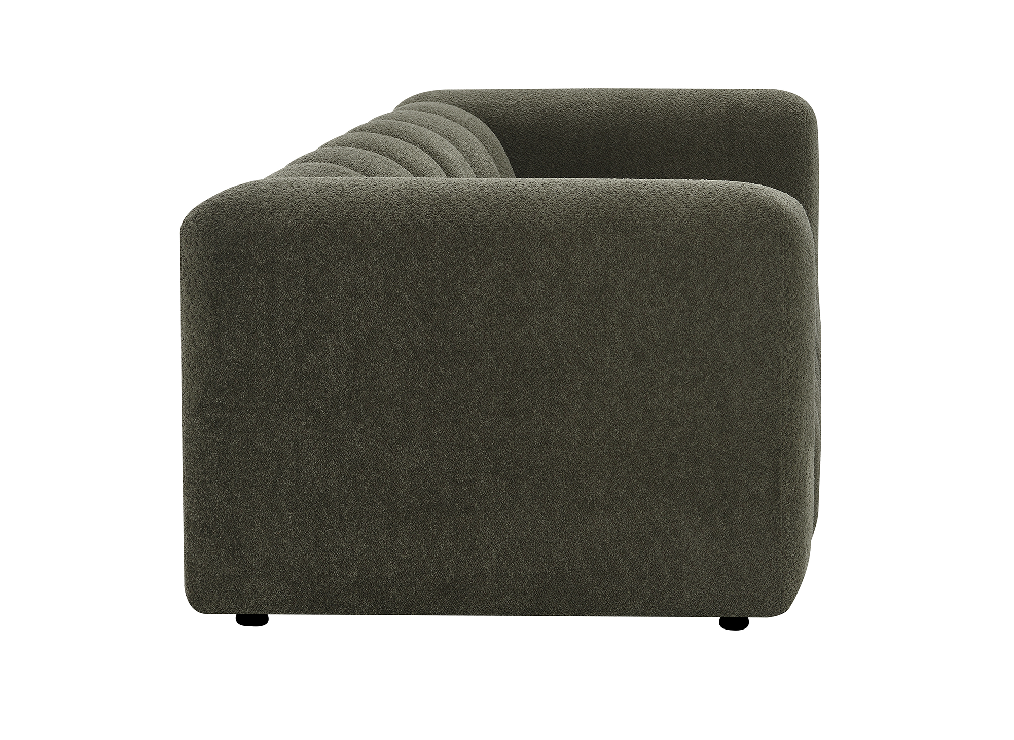 Sofá AELIS de 3 plazas en tejido bouclé verde