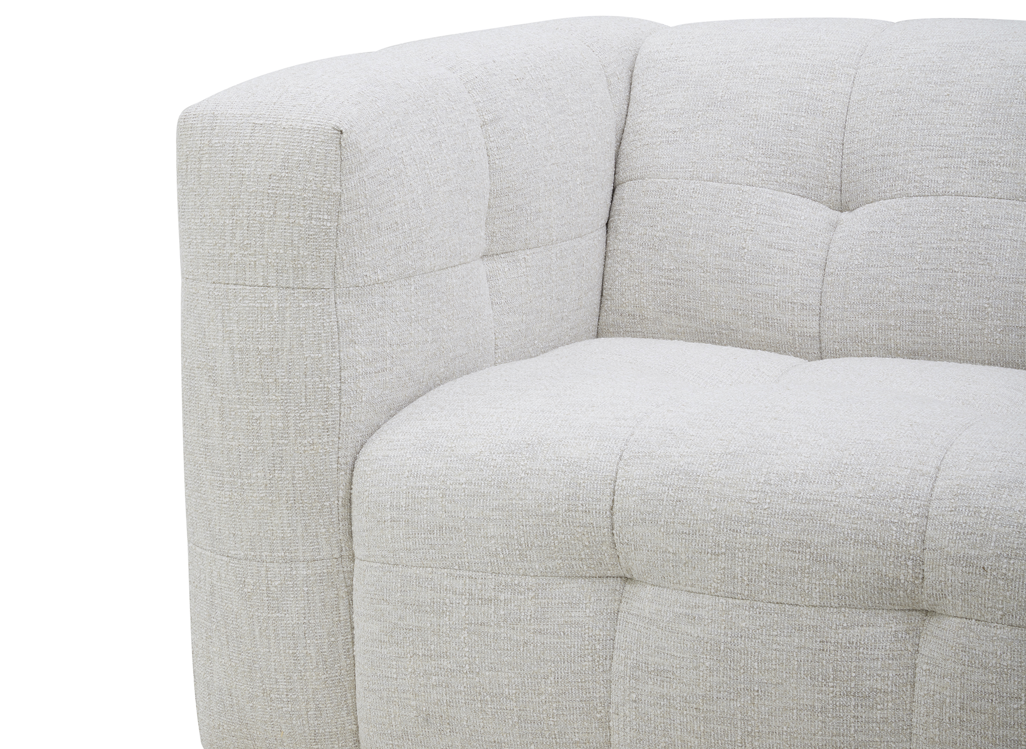 Sofá recto ARELIA de 5 plazas en terciopelo texturizado beige