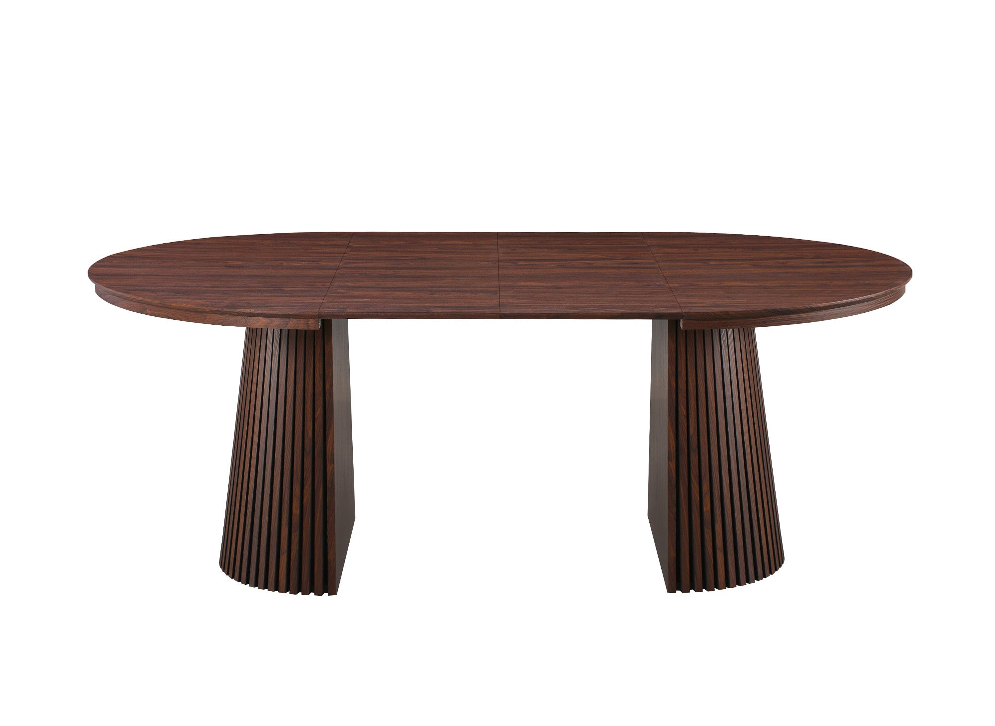 Mesa de comedor redonda extensible HEKA de madera oscura
