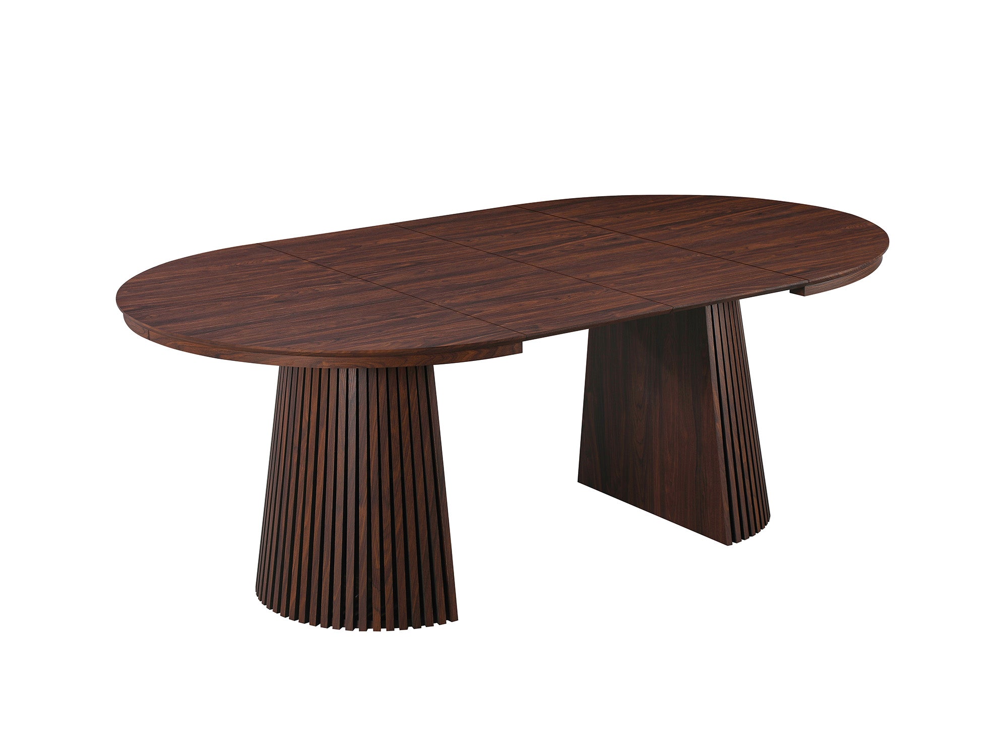 Mesa de comedor redonda extensible HEKA de madera oscura