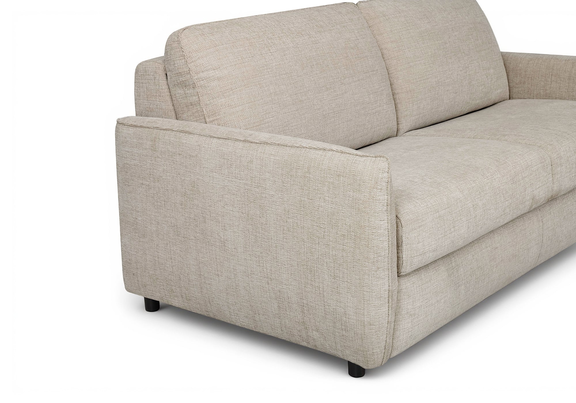 Sofá cama CHIARA de 3 plazas en terciopelo texturizado beige