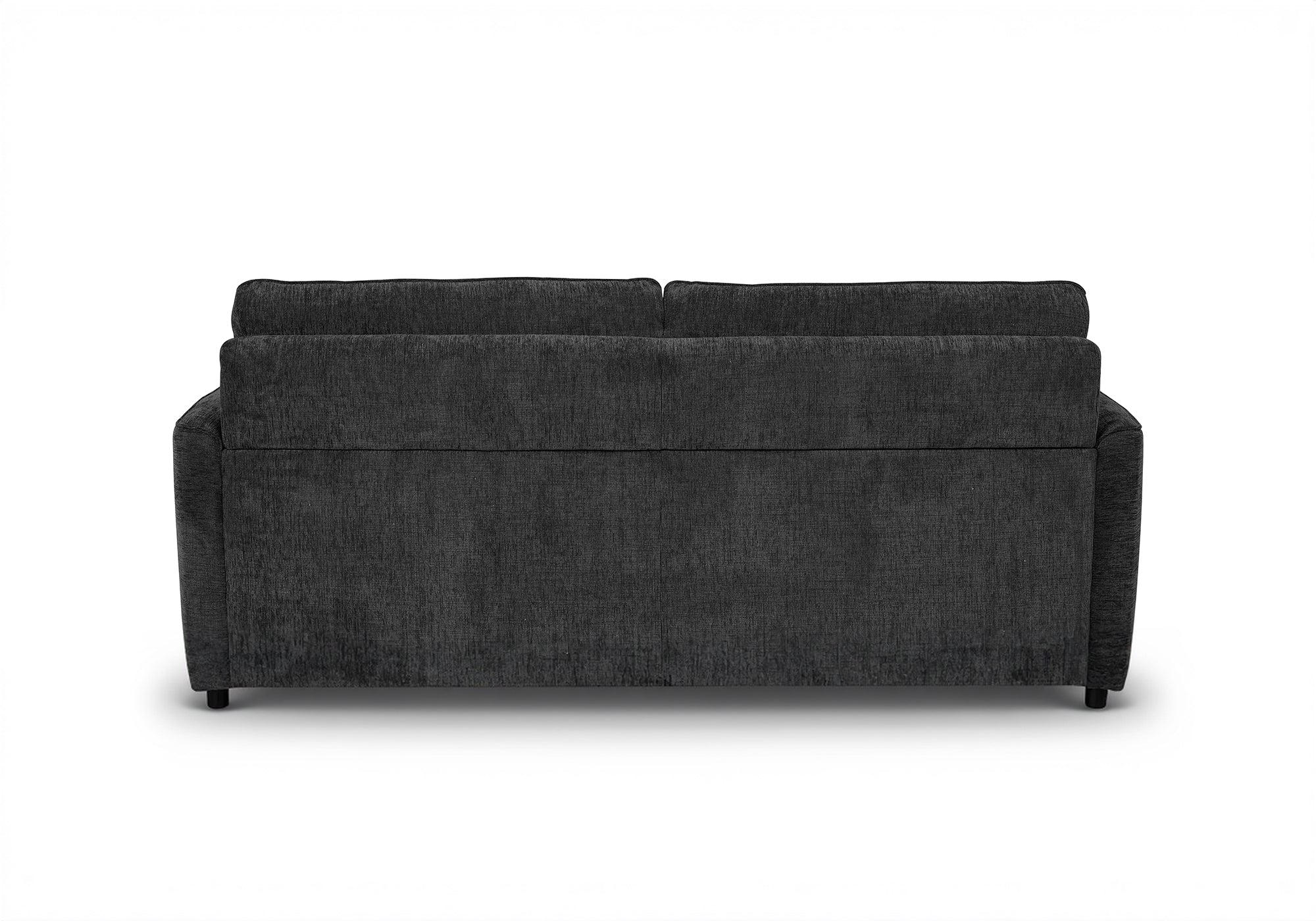 Sofá convertible express de 3 plazas CHIARA en terciopelo texturizado gris oscuro