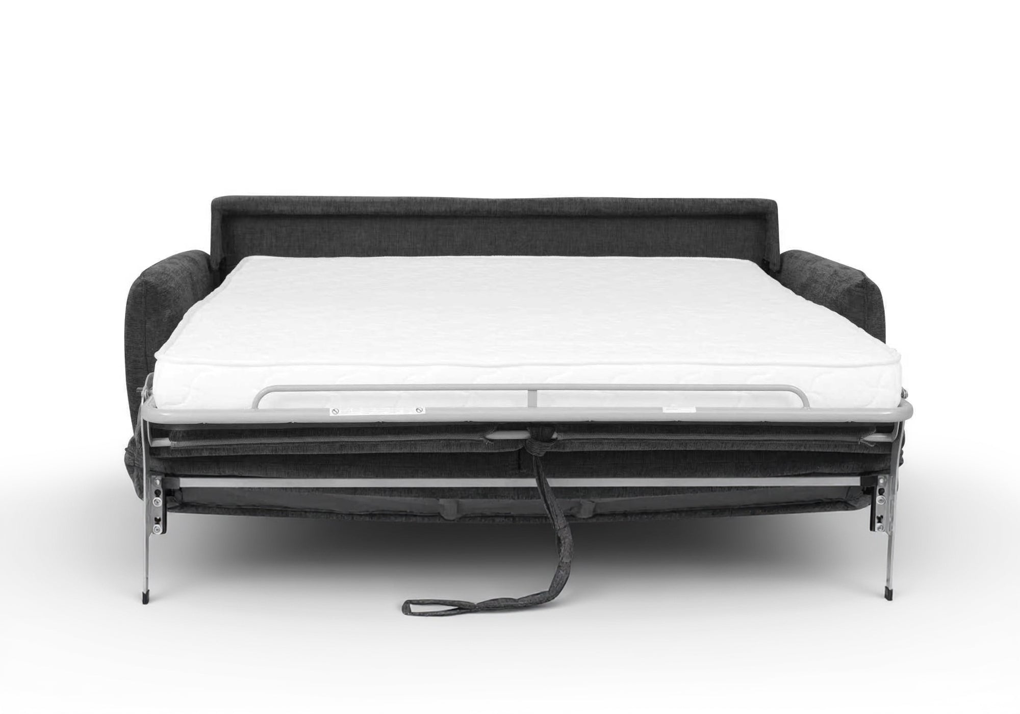 Sofá convertible express de 3 plazas CHIARA en terciopelo texturizado gris oscuro